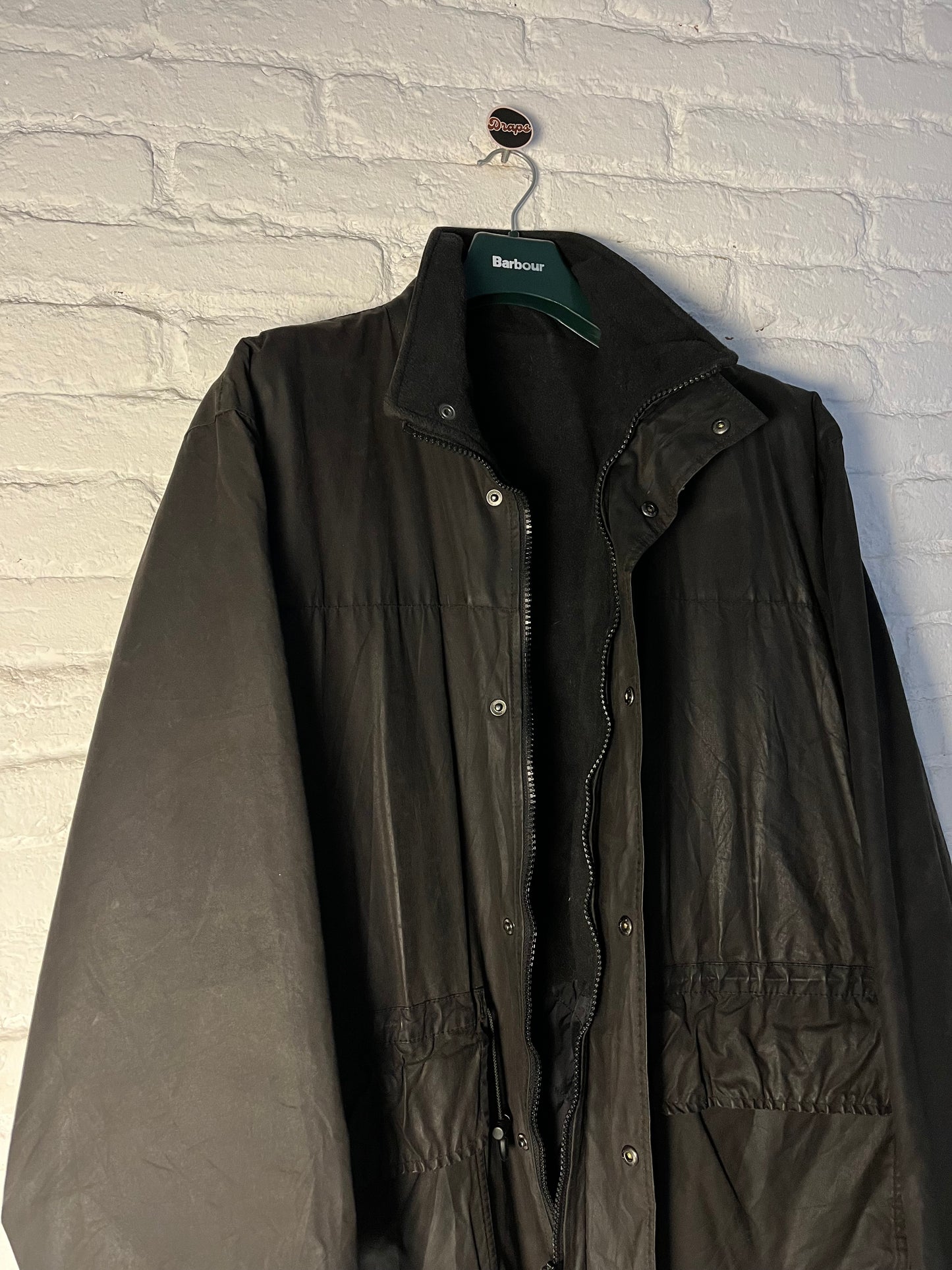 Giacca cerata nera Barbour taglia L (veste come XL)