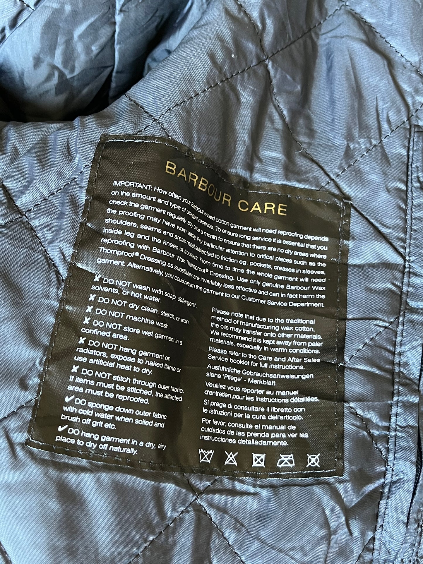 Barbour Mablethorpe Jacket UK 10 – Navy Blue Waxed Cotton (AW18)