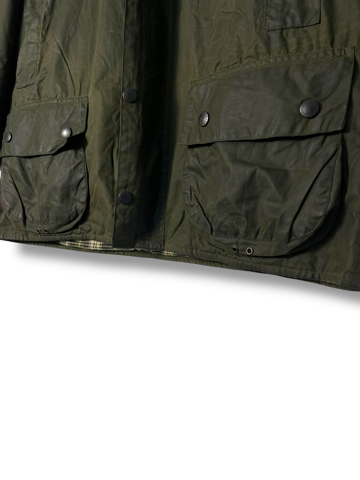 Barbour Beaufort Wax Jacket C42 Vintage Olive 1992