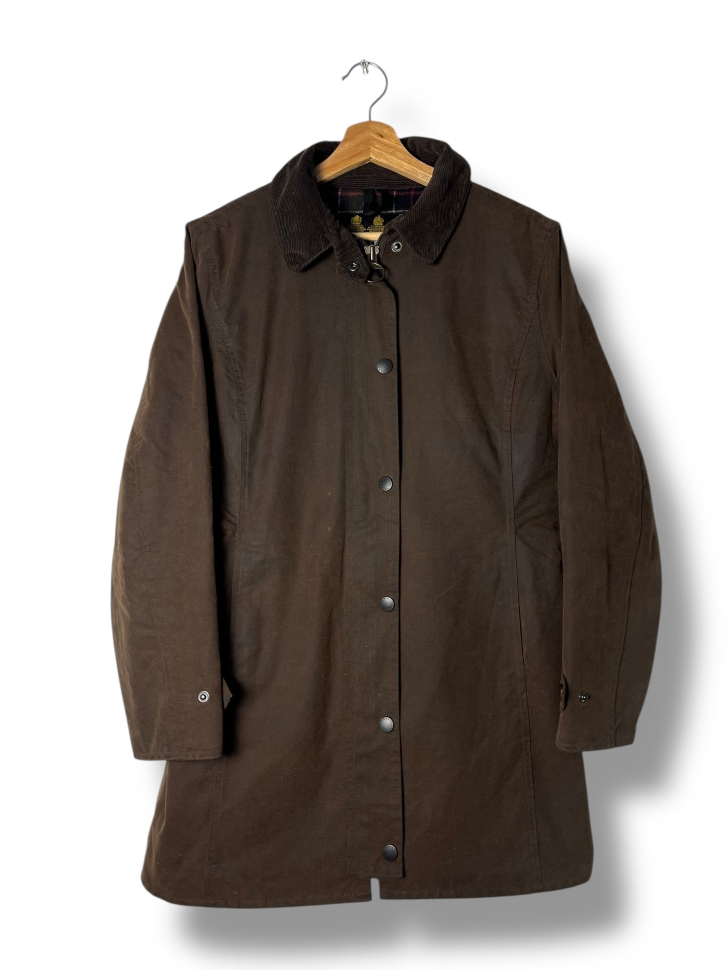 Barbour Newmarket Wax Jacket – Brown – UK 12 (Women)