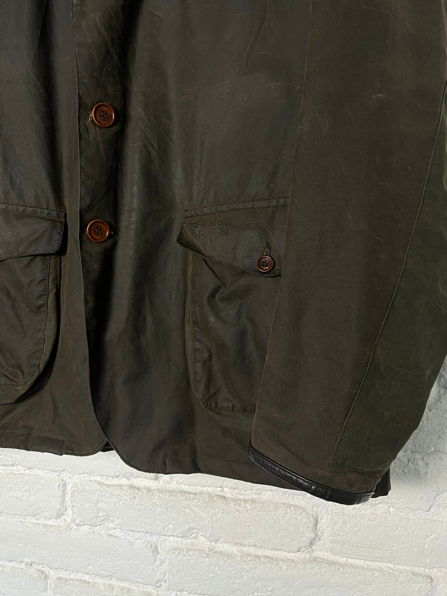 Barbour Commander Dept. (B) – Waxed Cotton Blazer – XL – Dark Olive