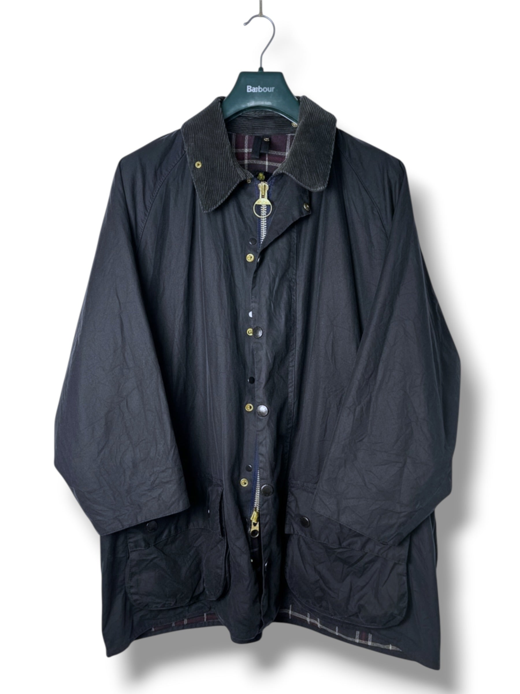 Barbour Beaufort A155 Wax Jacket Navy 1995 C46 XL Vintage Rewaxed