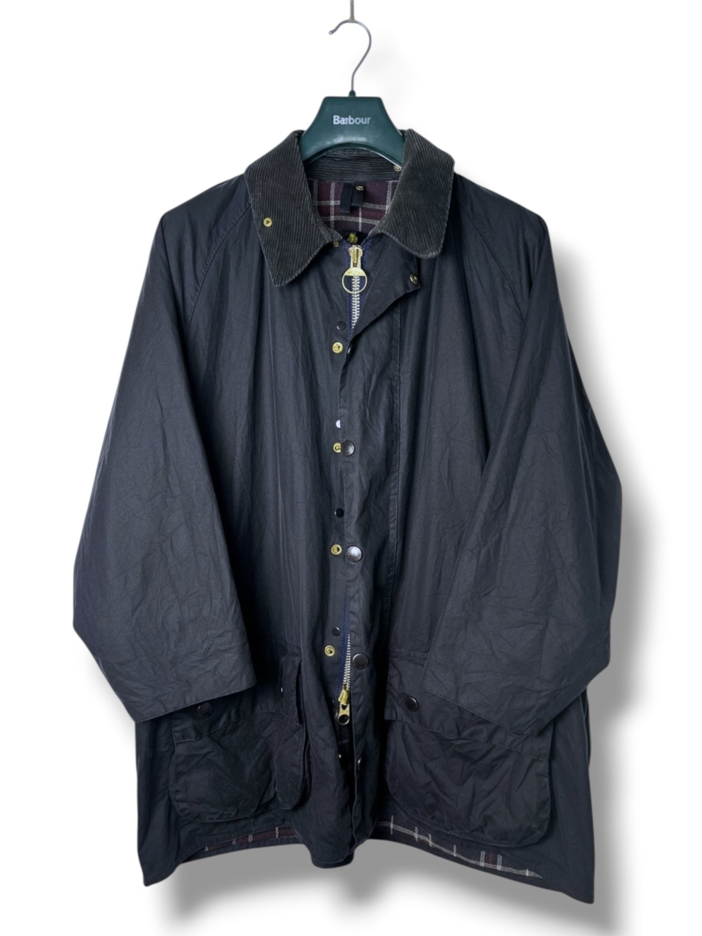 Barbour Beaufort A155 Wax Jacket Navy 1995 C46 XL Vintage Rewaxed