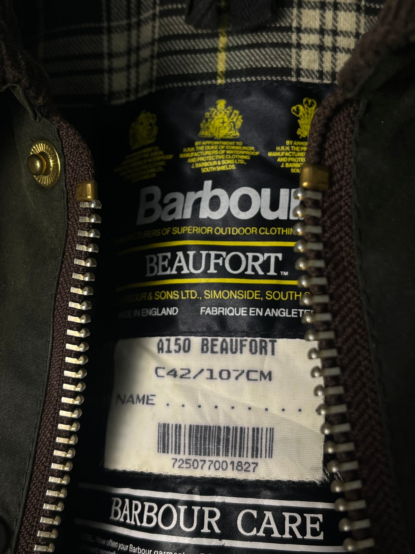 Barbour Beaufort Waxed Cotton Jacket – C42 – Sage Green (1992)
