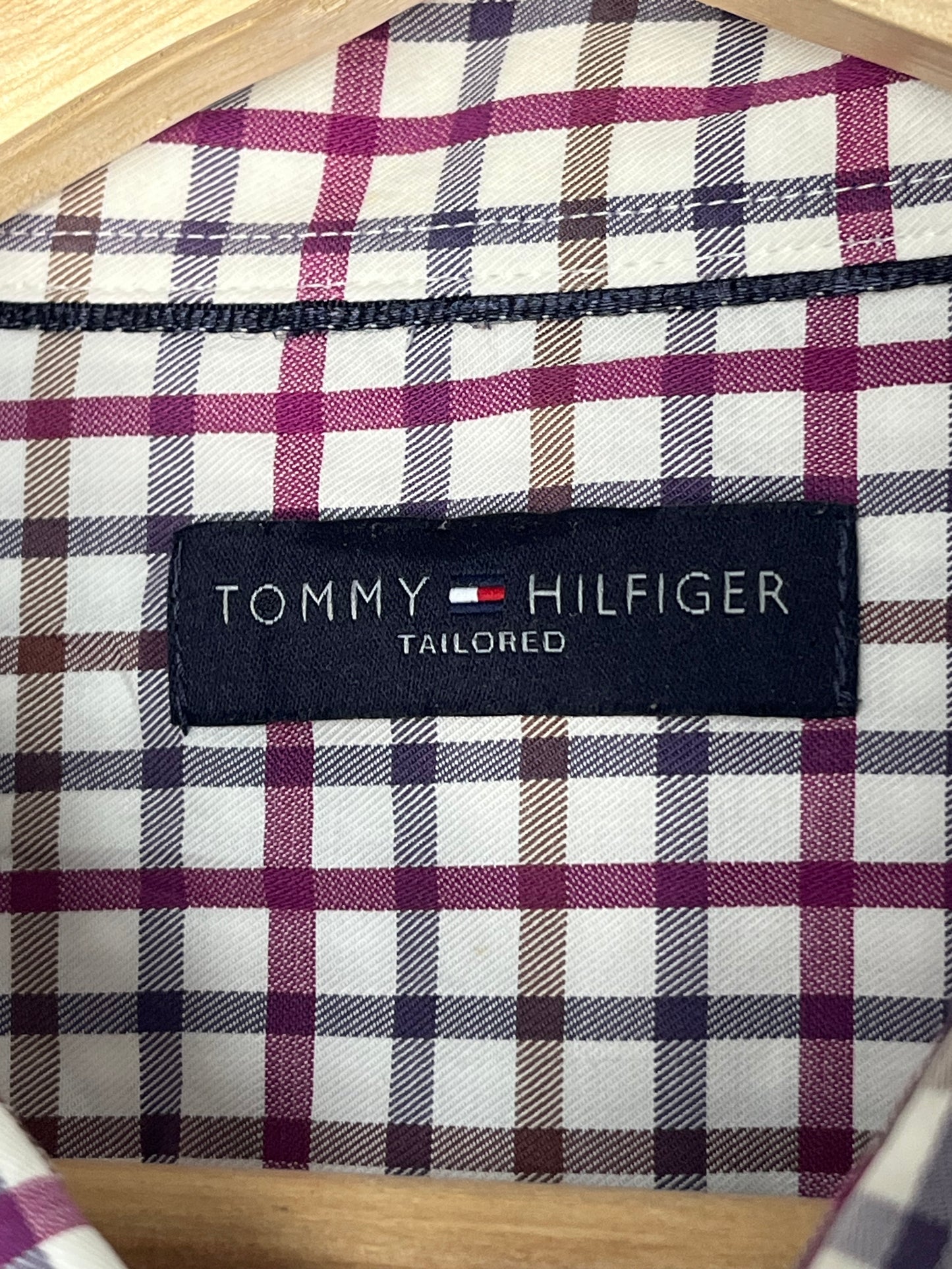 Tommy Hilfiger Checkered Shirt XL Purple/White