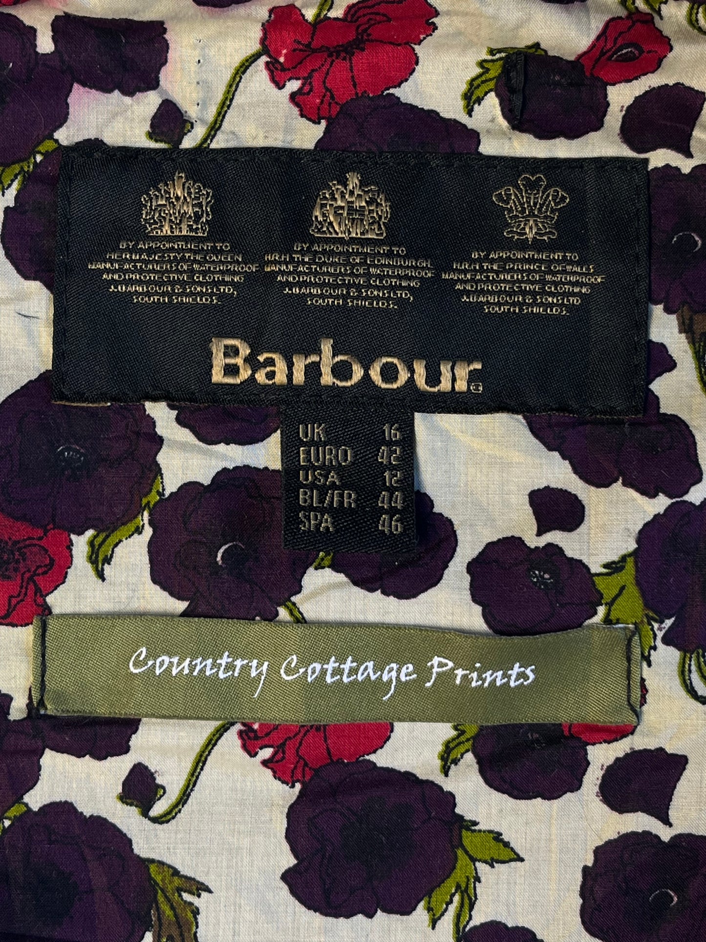 Barbour Beadnell Printed – Wax Jacket – UK16/XL