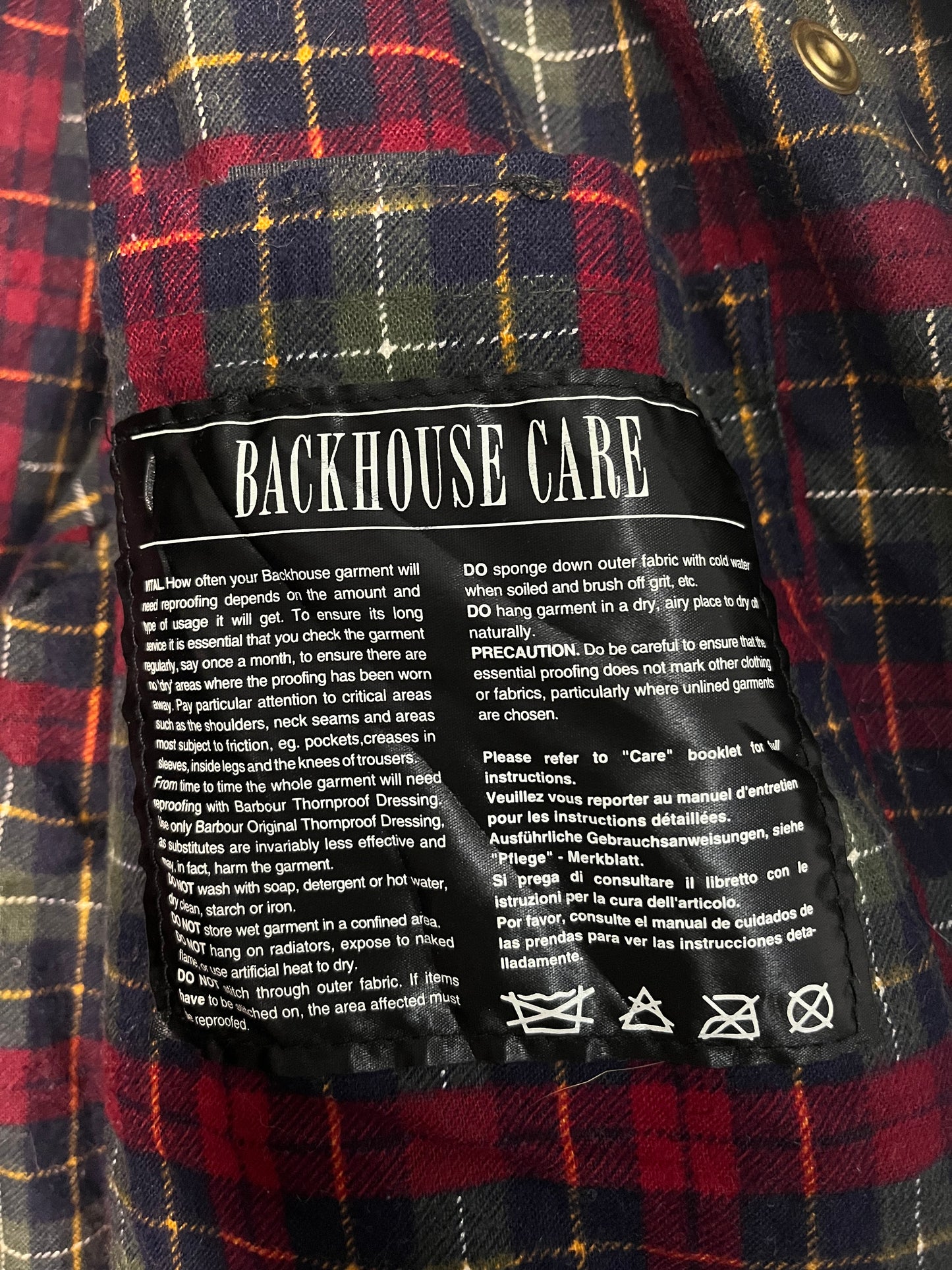 Barbour Backhouse C42 “Driza-Bone” Vintage Navy Raincoat (1990s)