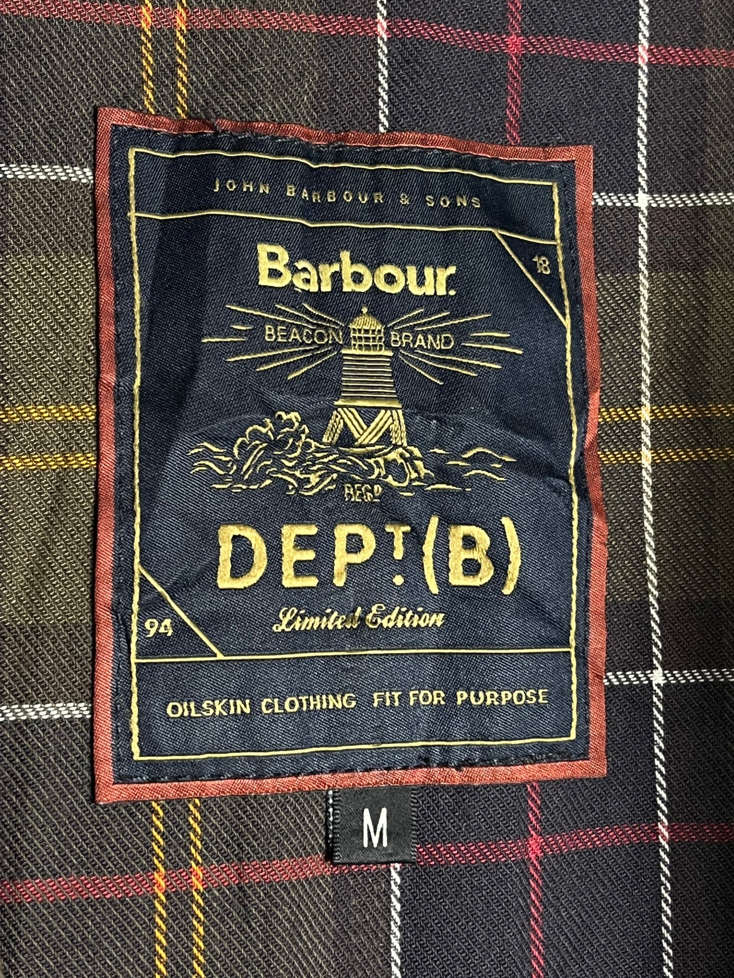 Barbour Customised Bedale – Dept (B) Lightweight Wax Jacket Green M