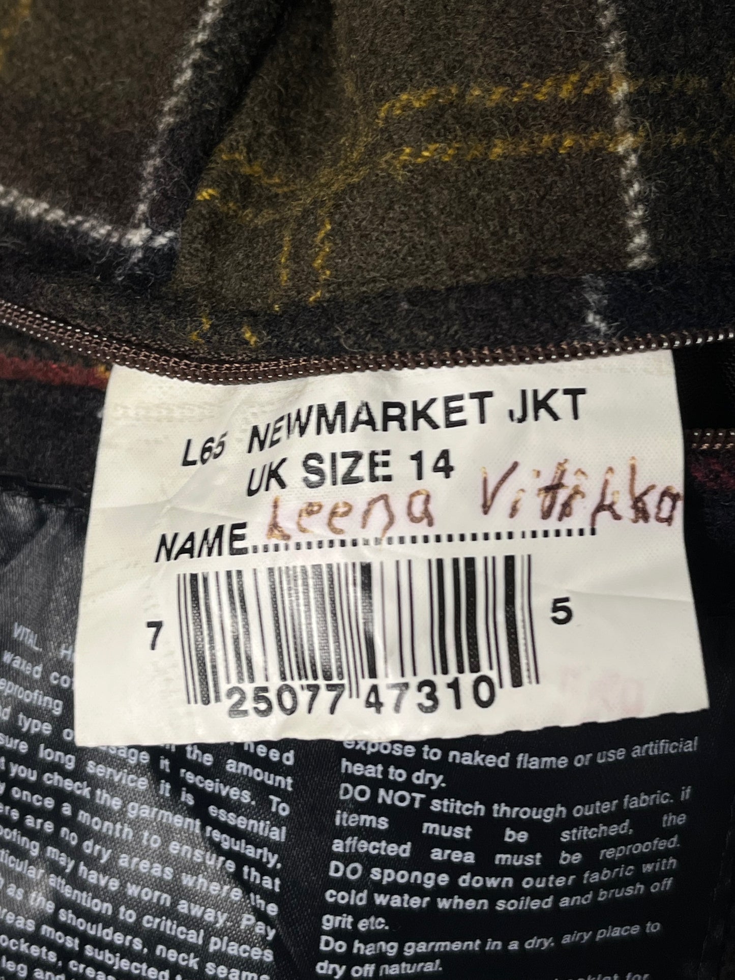 Barbour Newmarket Jacket – Sandstone – Women’s UK 14