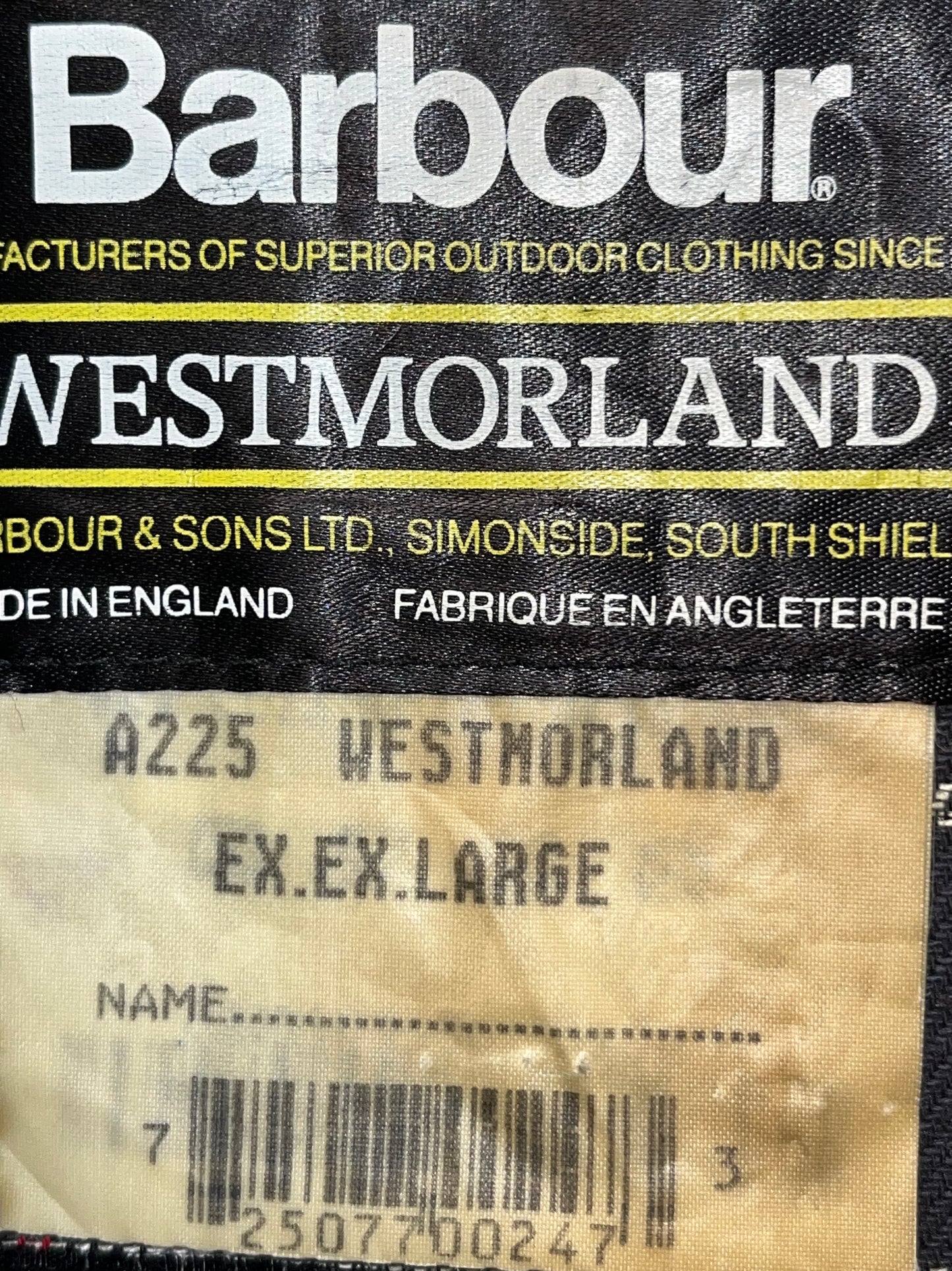 Barbour Westmorland Waxed Gilet (Navy Blue) – Size XXL (1993)