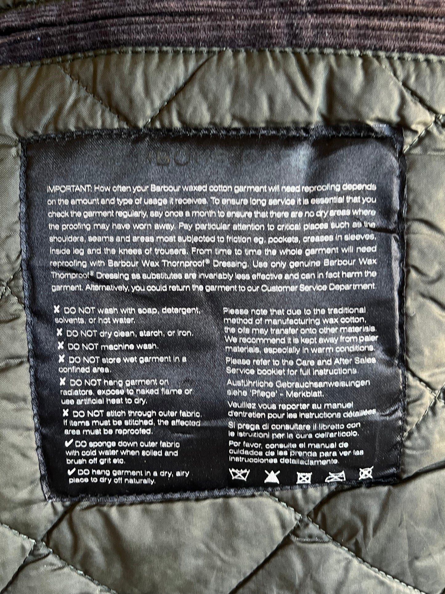 Barbour International Duke Wax Jacket – XL – Military Green