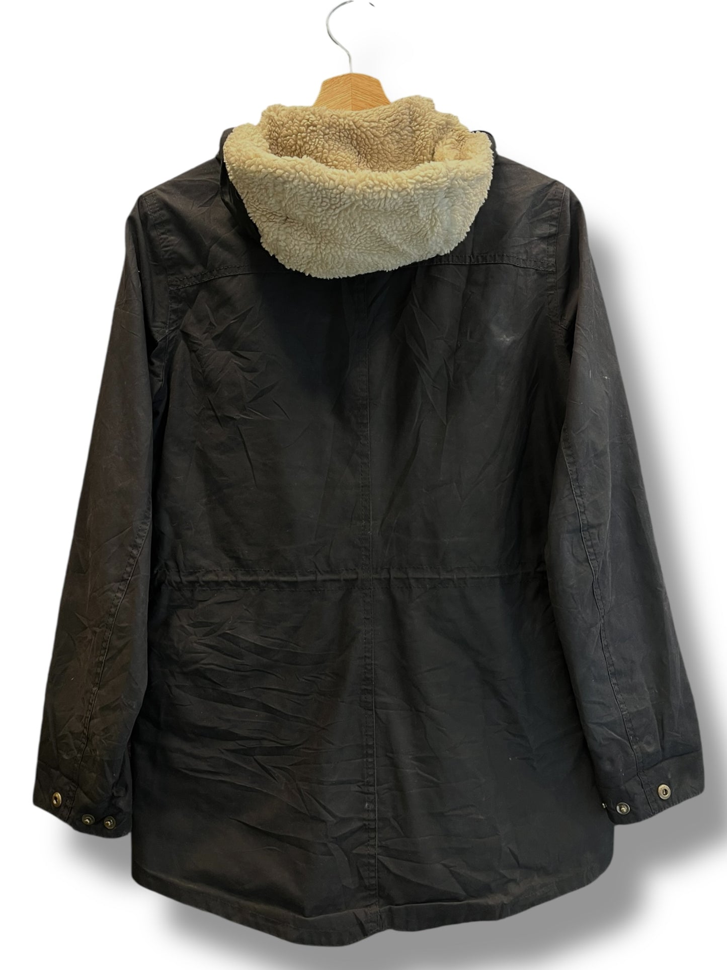 Barbour Kelsall Women’s Waxed Jacket Black UK 8 Hooded Drawstring