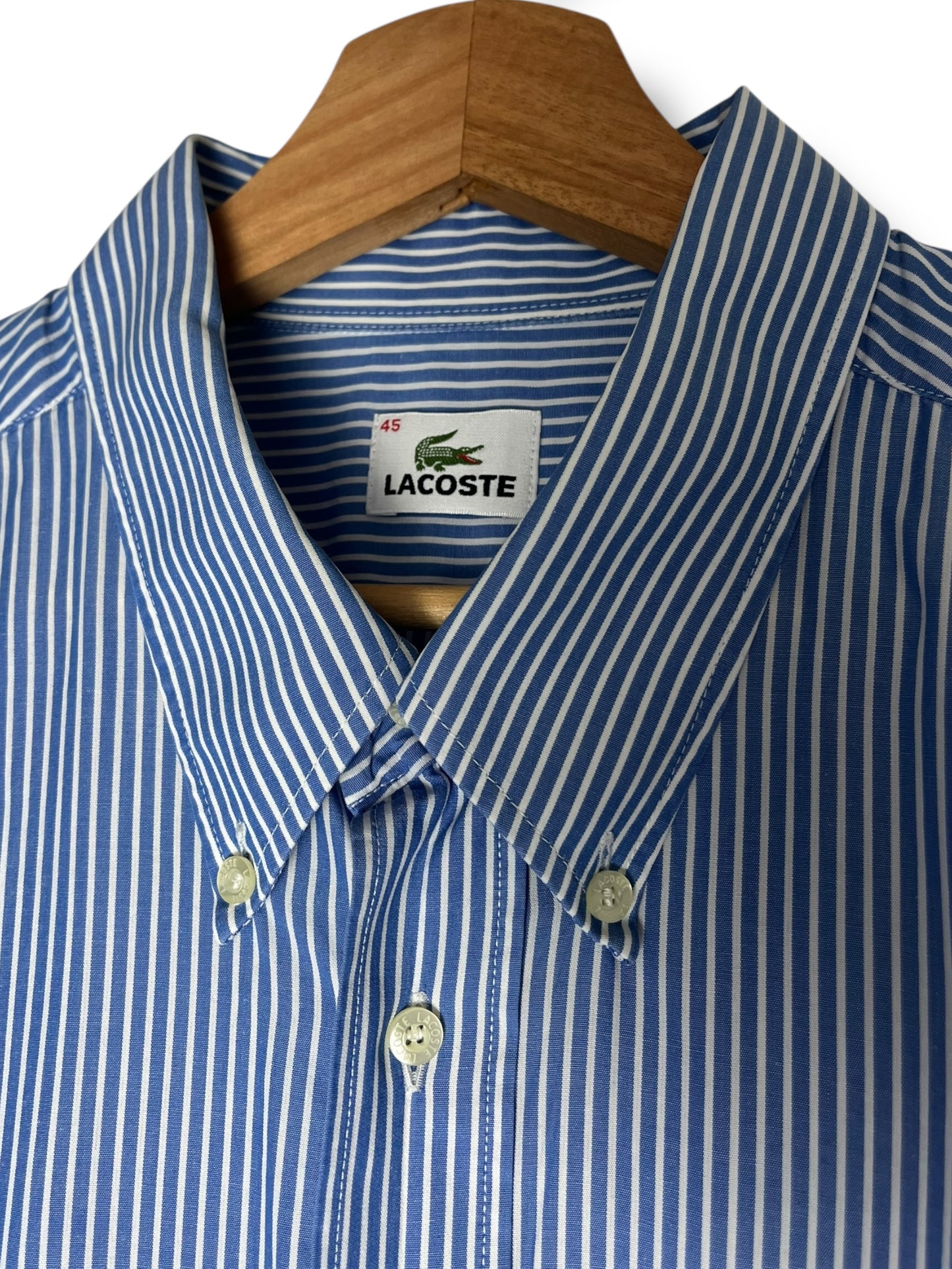 Lacoste Short Sleeve Vintage Shirt – Blue & White Stripes