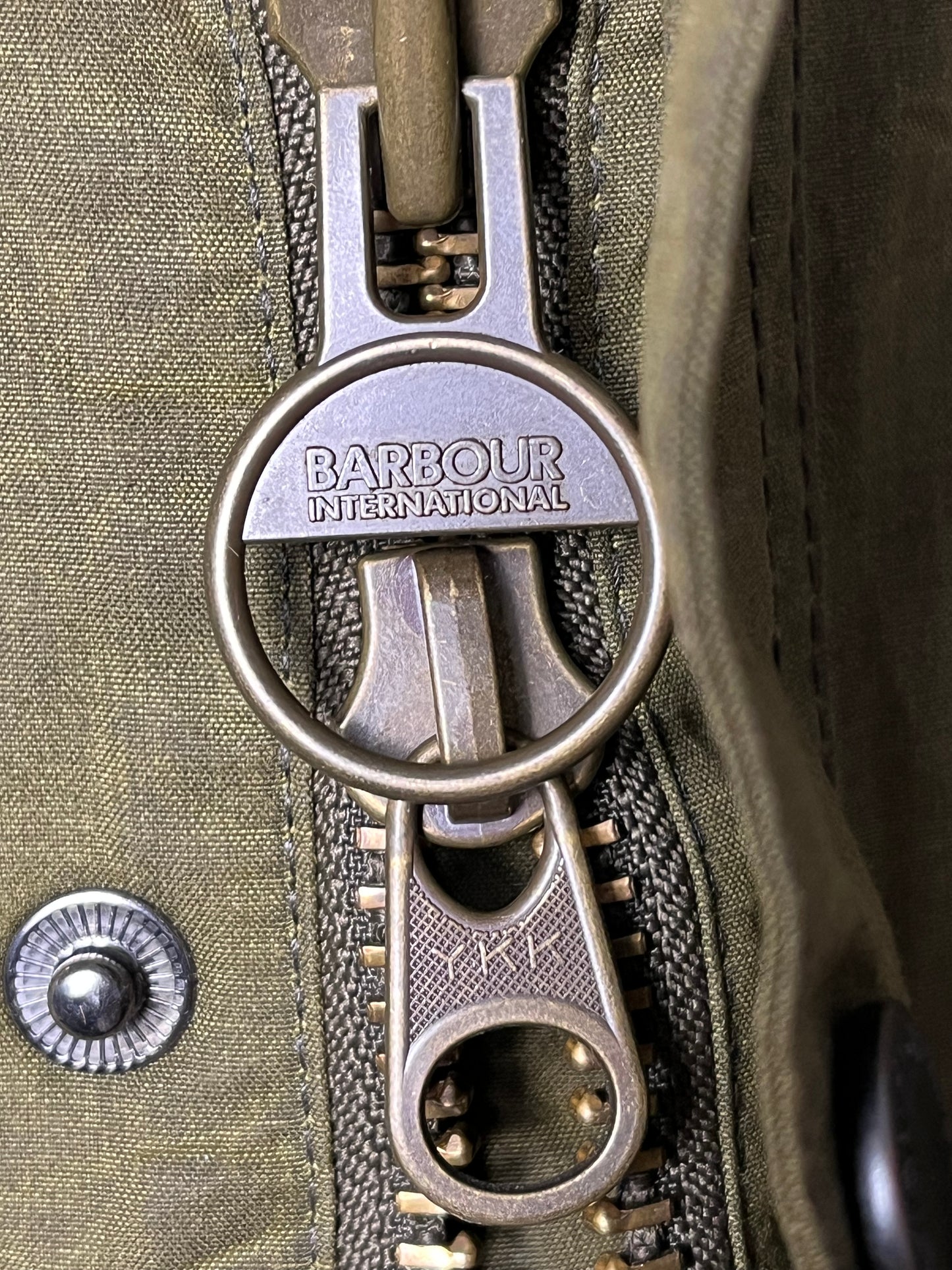 Barbour International Hatch Wax Jacket Sage Green XL Cropped Moto UK