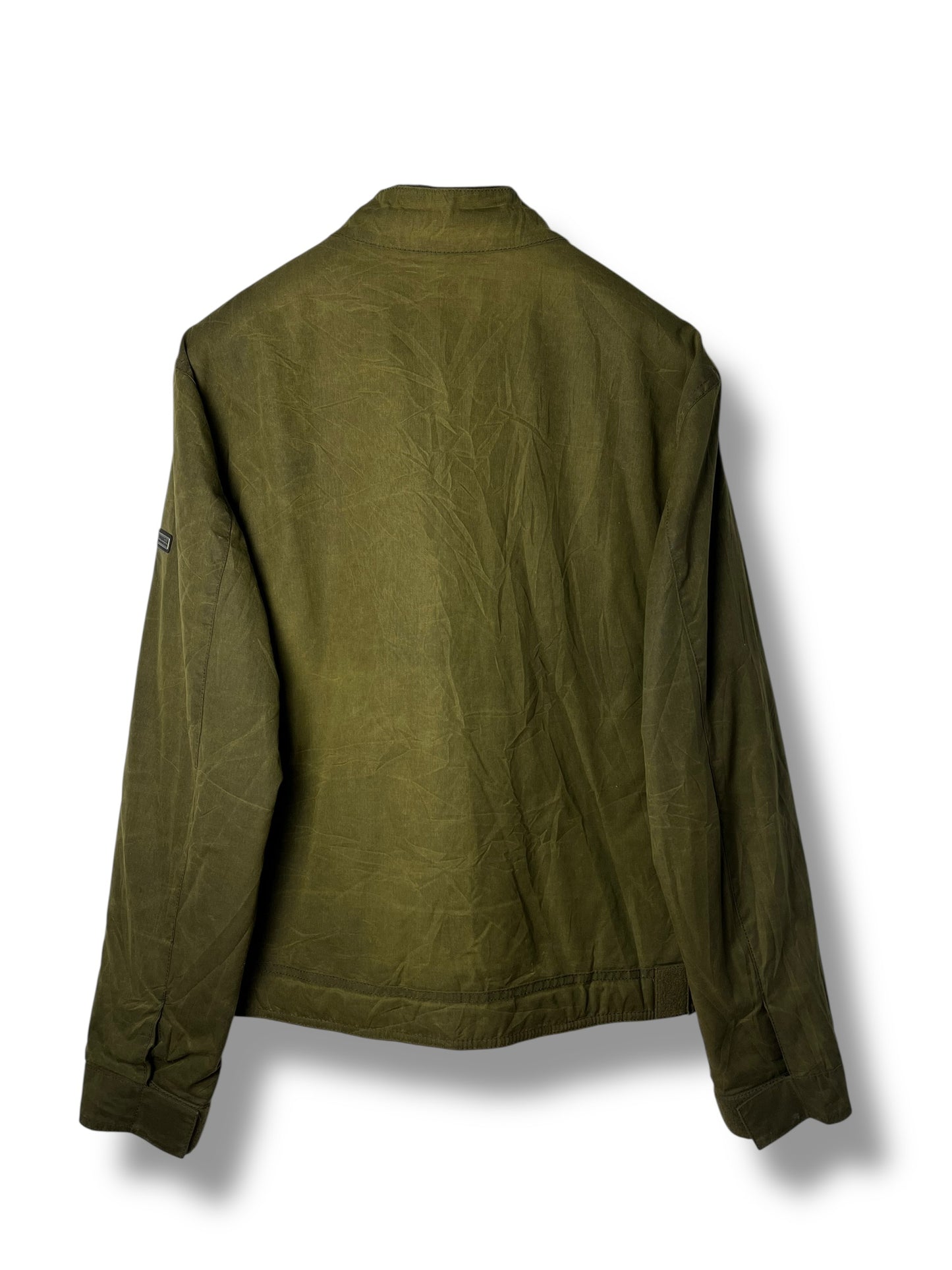 Barbour International Hatch Wax Jacket Sage Green XL Cropped Moto UK