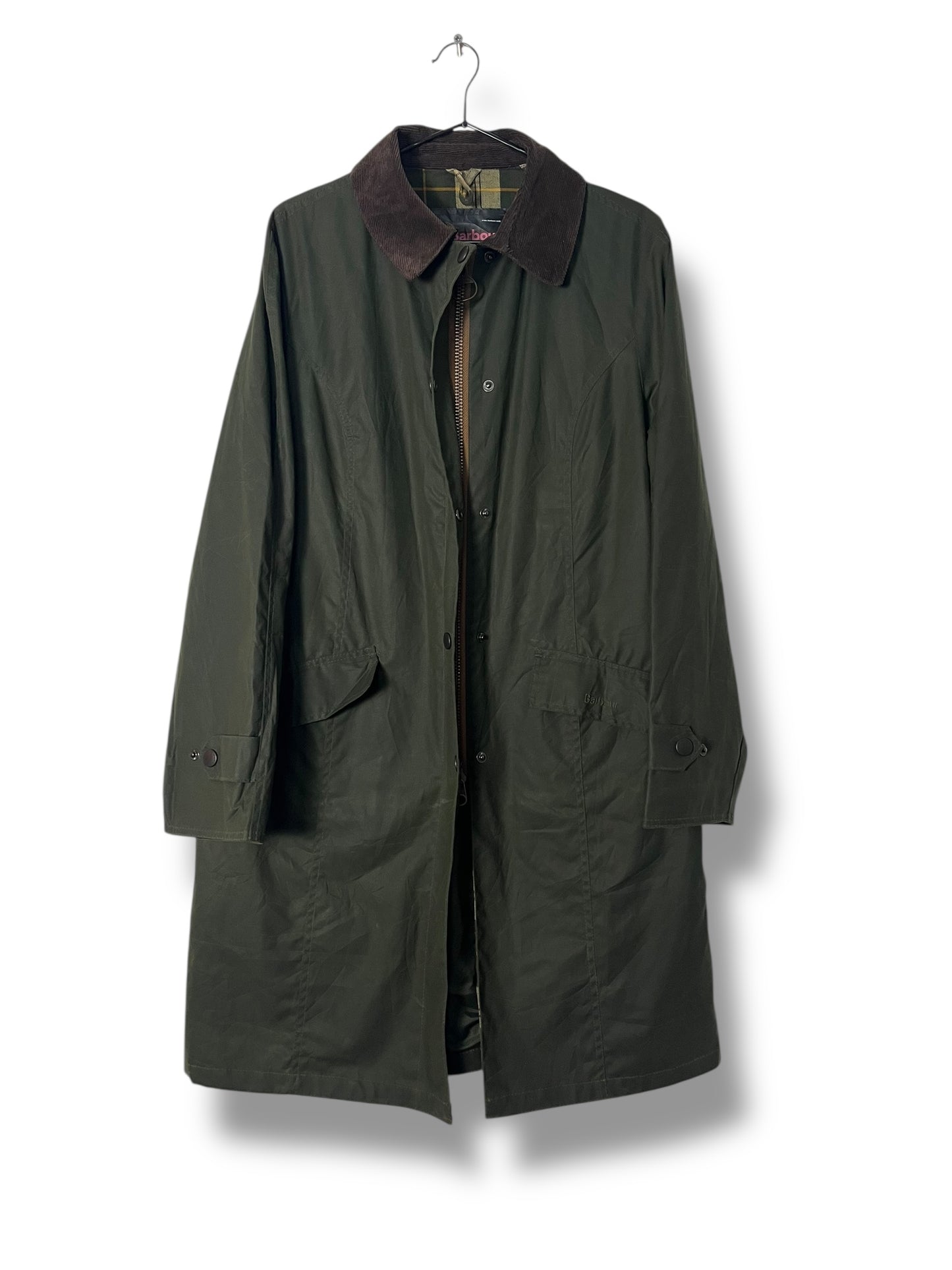 Barbour Newbury Sage Waxed Cotton Coat – UK 12