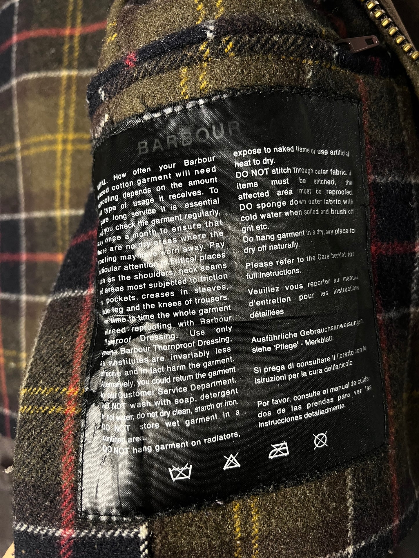 Barbour Newmarket Wax Jacket – Brown – UK 12 (Women)