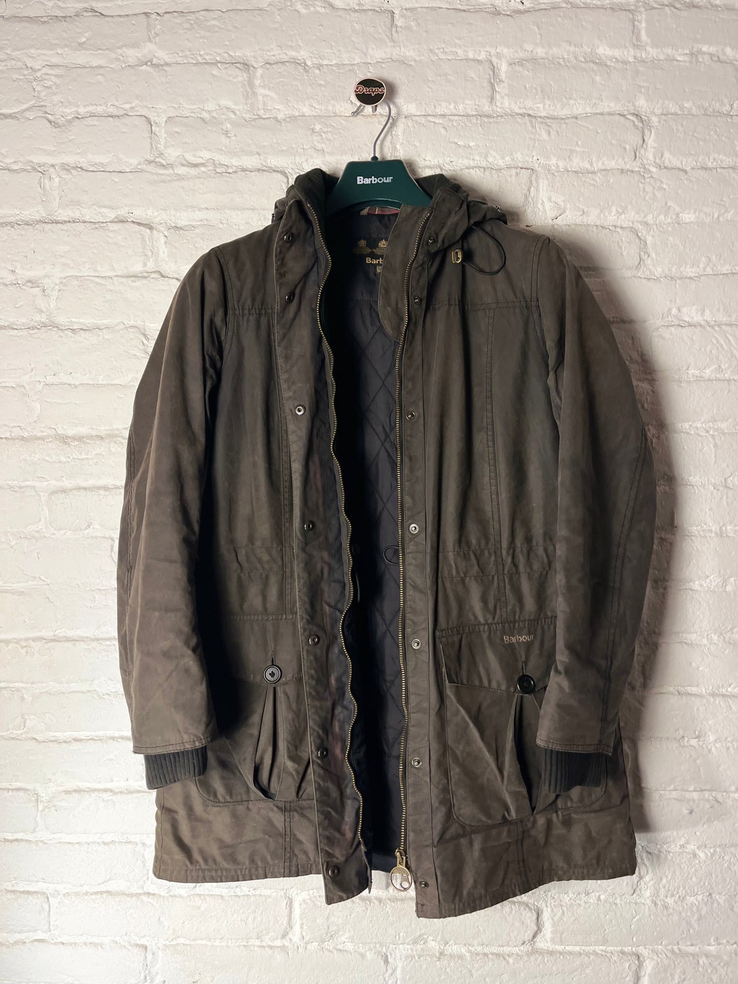 Barbour Women’s Waxed Cotton Parka Uk 12