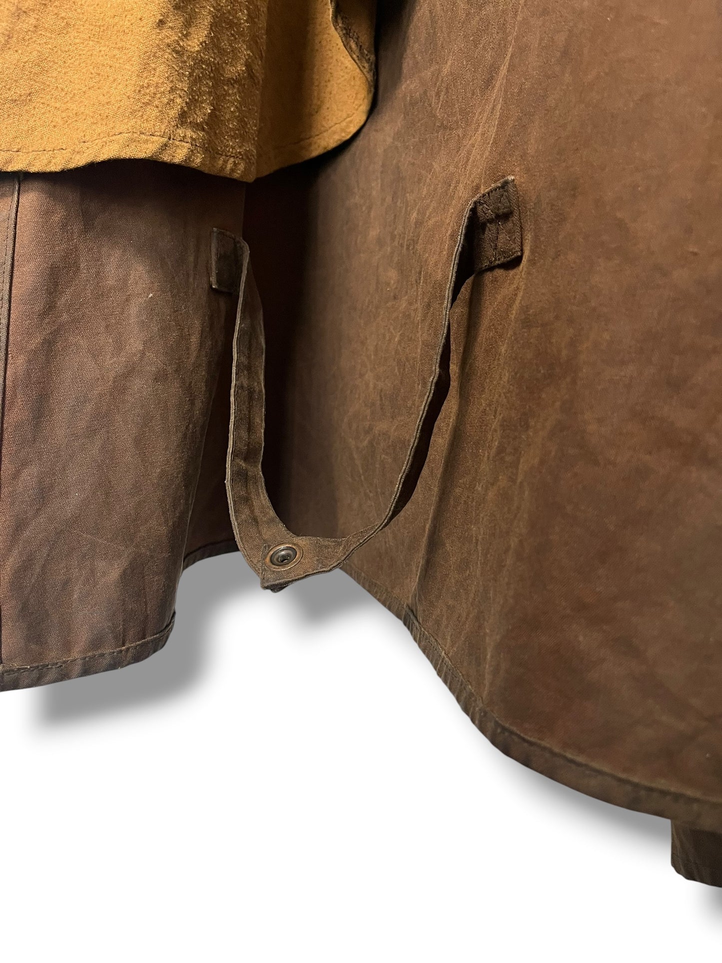 W.K. Backhouse Stockman Wax Coat Brown C42 Long Rain Cape Vintage