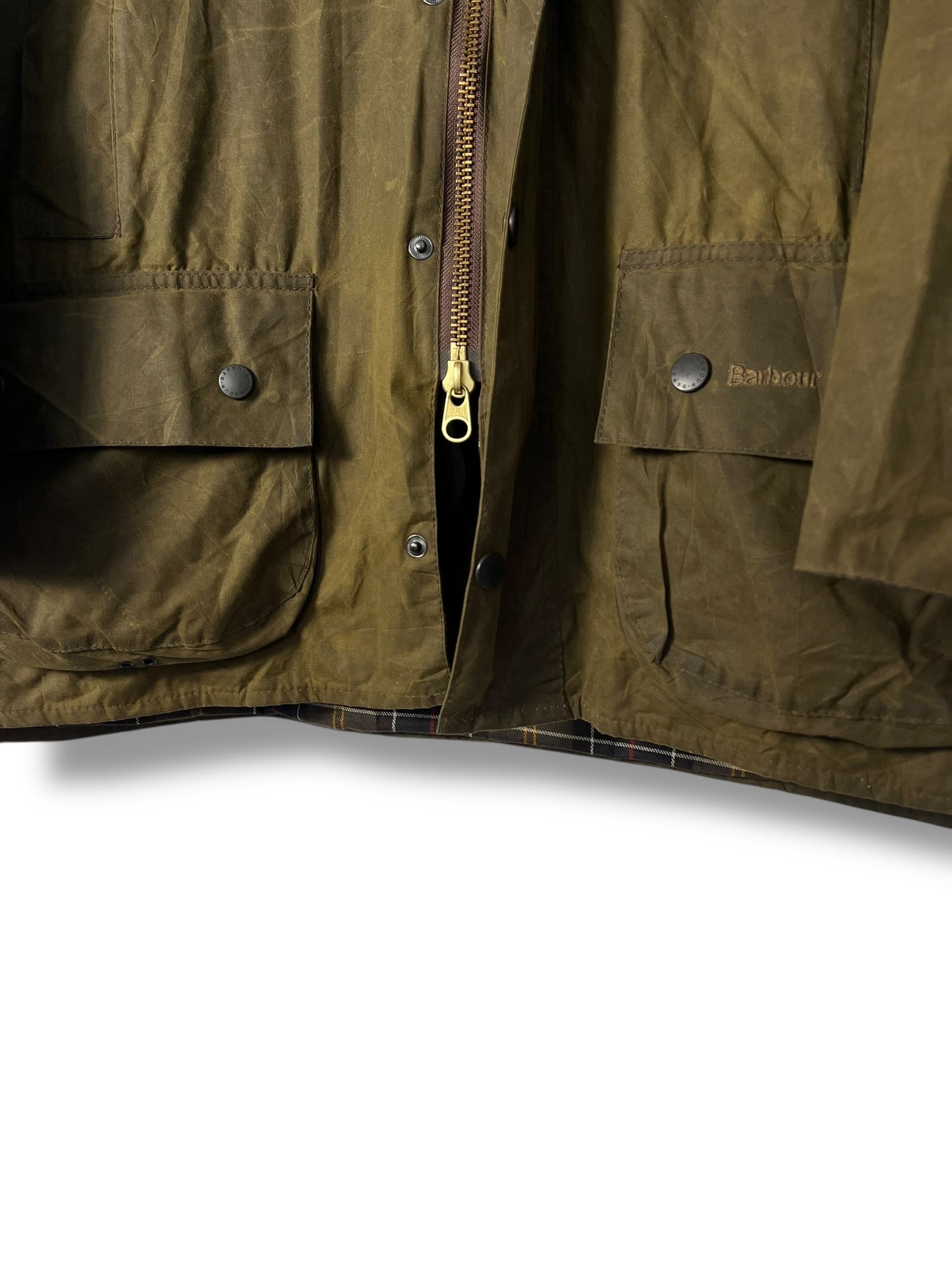 Barbour Beaufort Classic Wax Jacket – C48/XXL– Olive – Quilted Liner Included