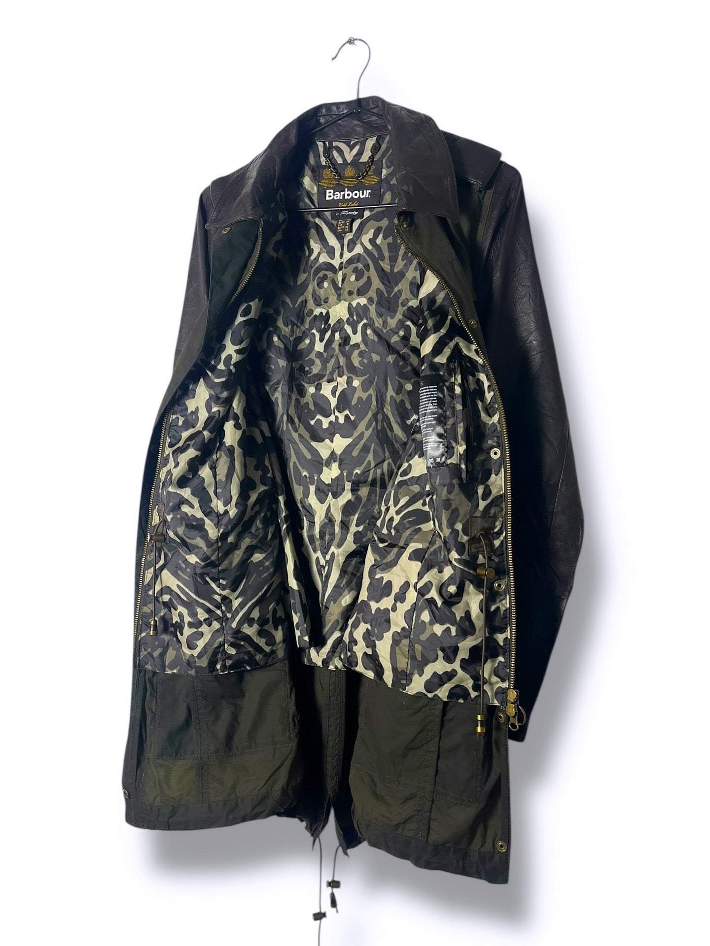 Barbour Buckinghamshire Wax Jacket – Olive & Leather (UK 12 / EU 40)