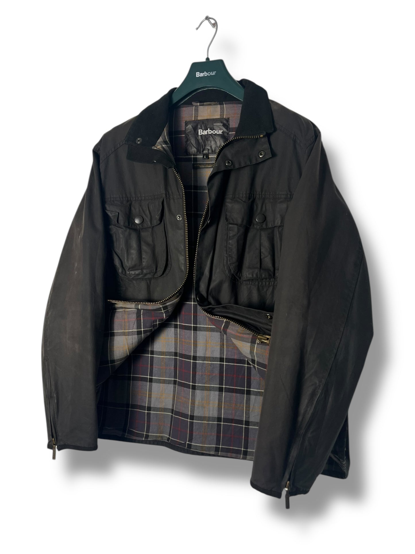 Barbour Utility Wax Jacket Black L Vintage