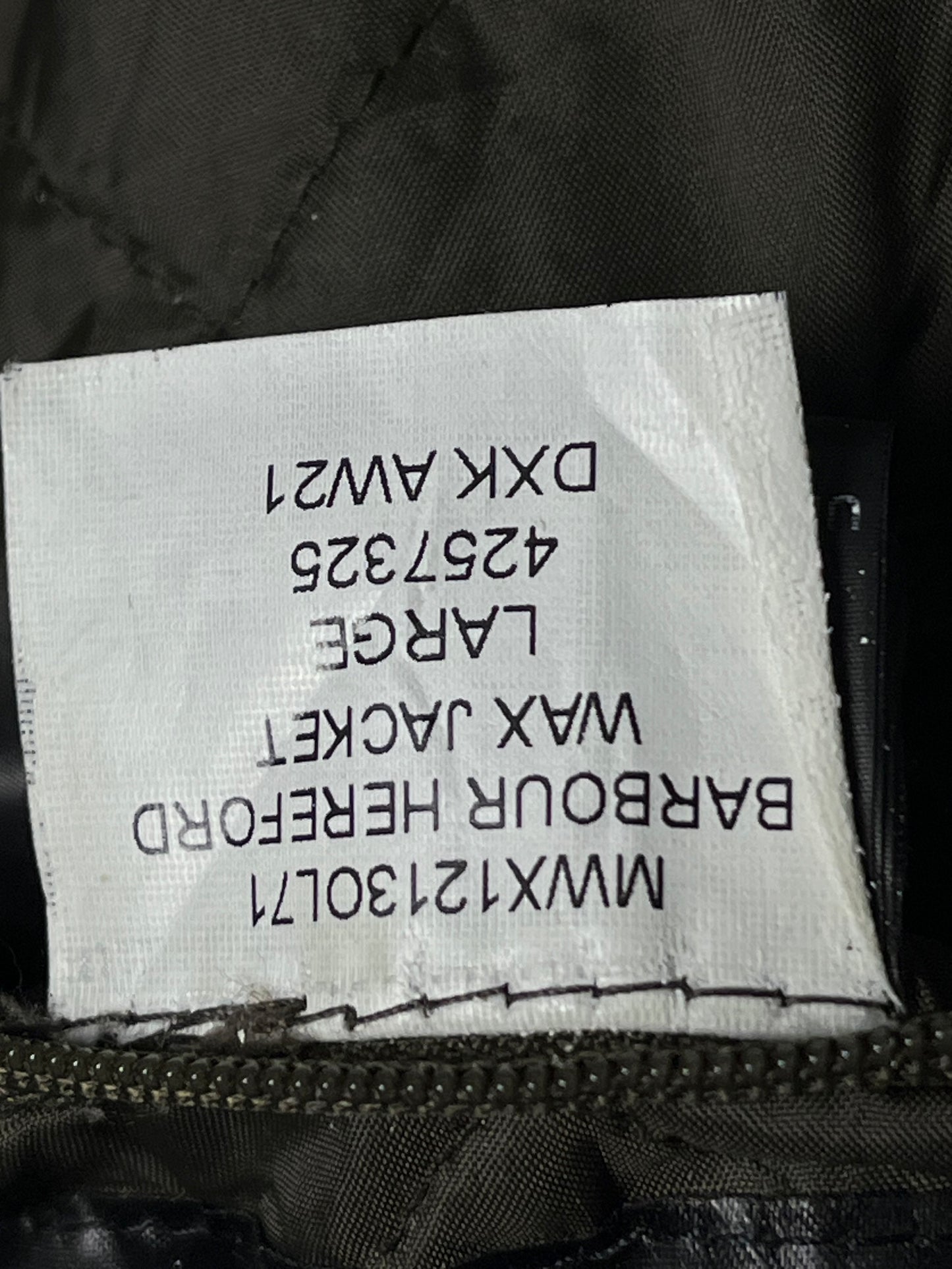 Barbour Hereford Wax Jacket – Olive – Size L