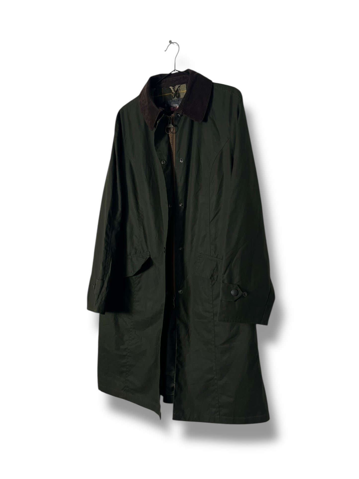 Barbour Newbury Sage Waxed Cotton Coat – UK 12