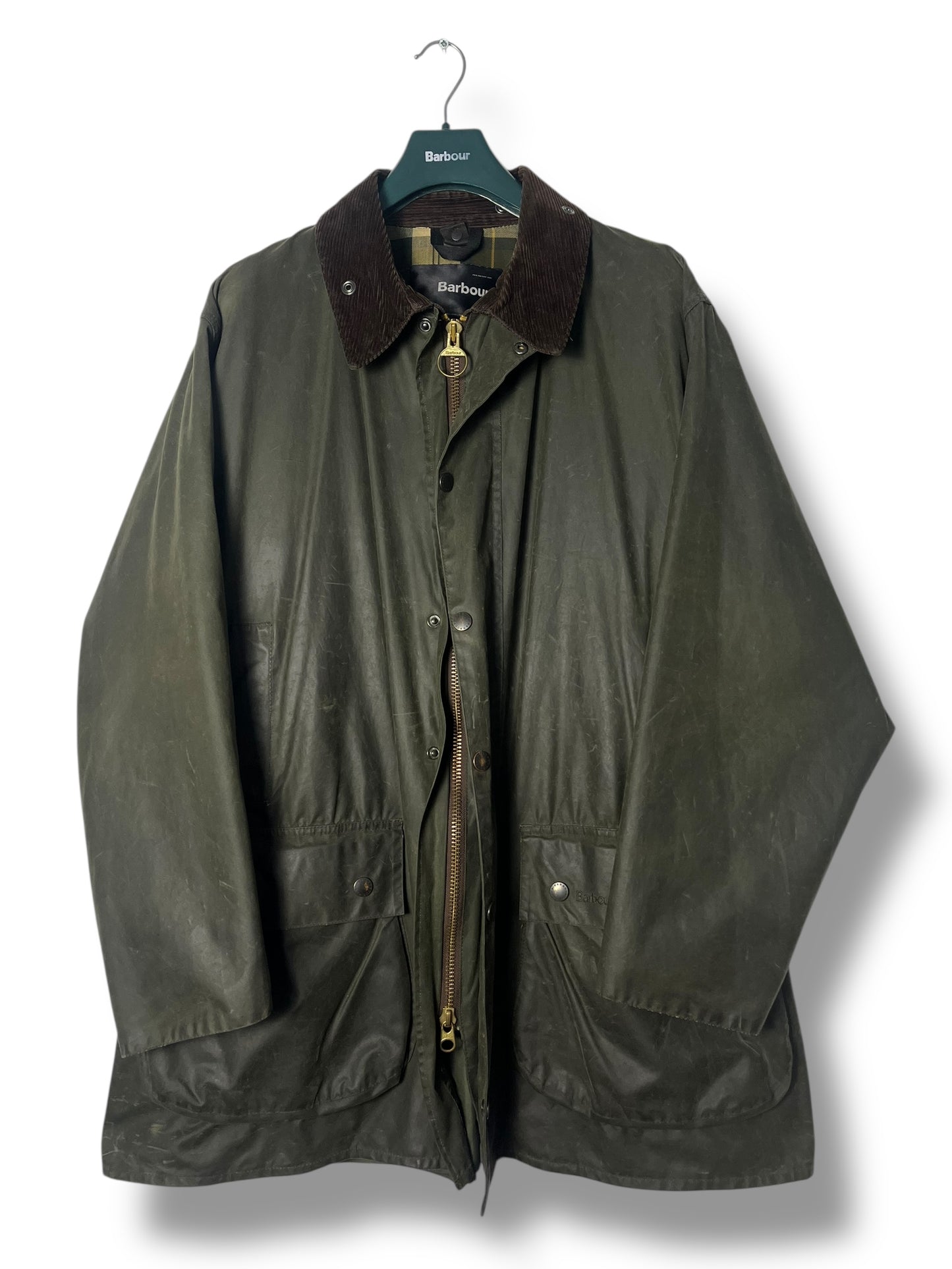 Barbour Border Wax Jacket C52 – Sage Green – 2000s