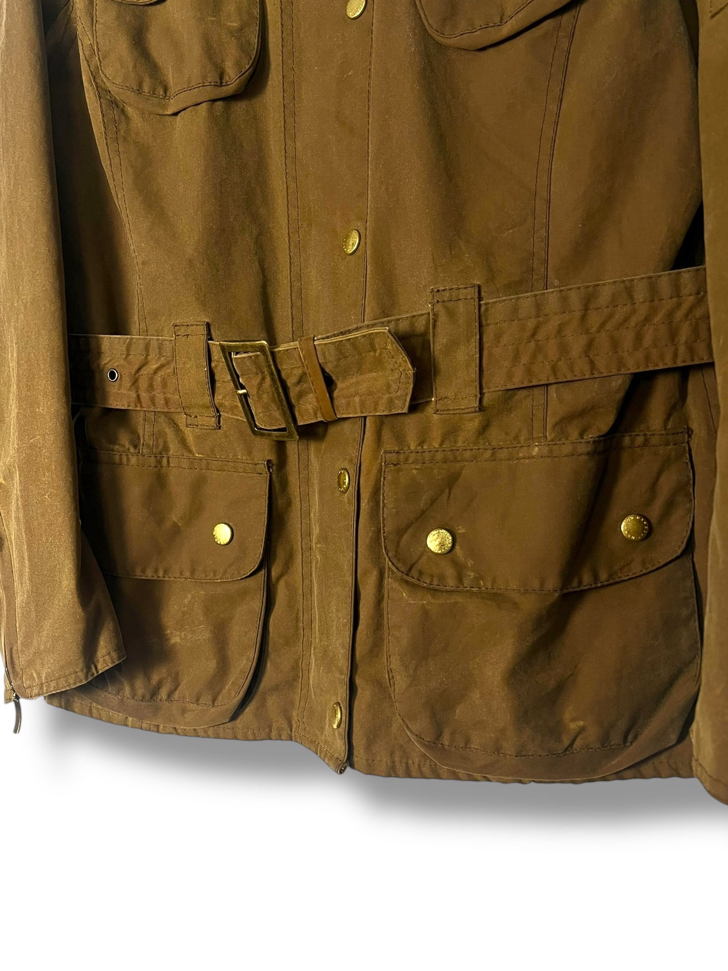 Barbour International Suit Ladies Wax Jacket – UK 12 / Sandstone