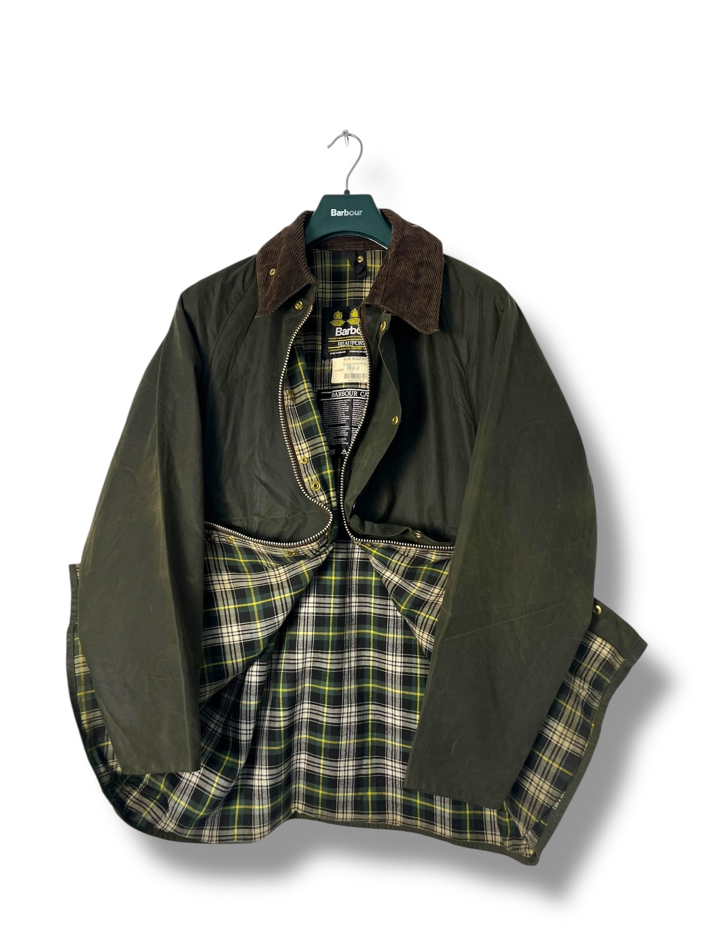 Barbour Beaufort Wax Jacket C42 Vintage Olive 1992