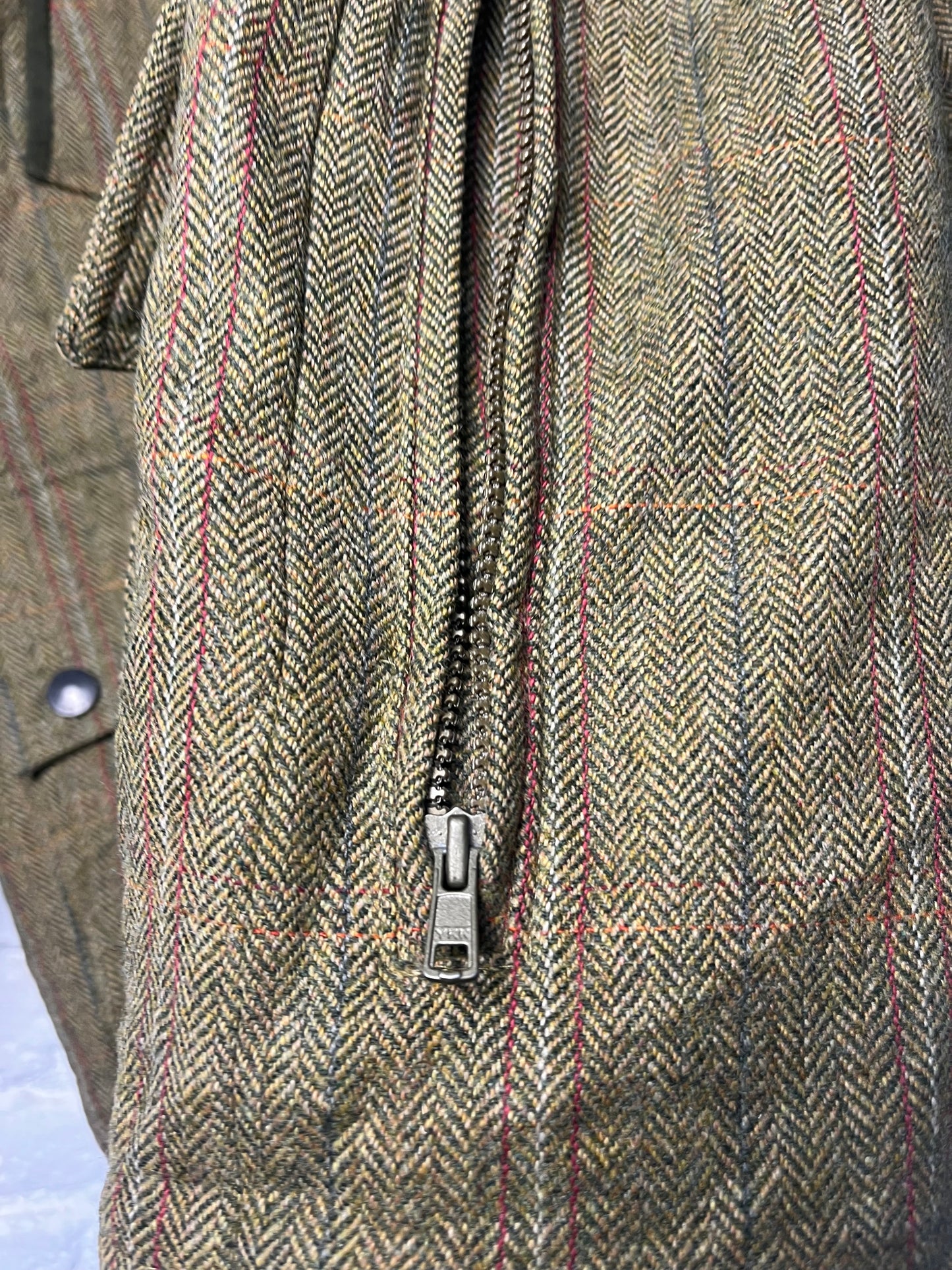 Barbour Tweed Hunting Jacket Green Wool XL Vintage Field Jacket