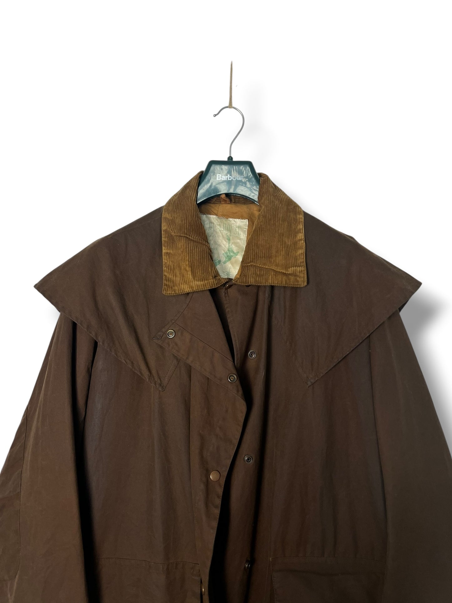W.K. Backhouse Stockman Wax Coat Brown C42 Long Rain Cape Vintage
