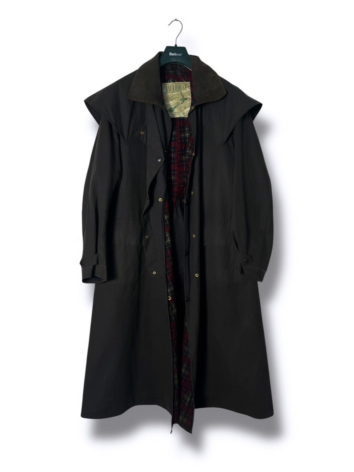 Barbour Backhouse C42 “Driza-Bone” Vintage Navy Raincoat (1990s)