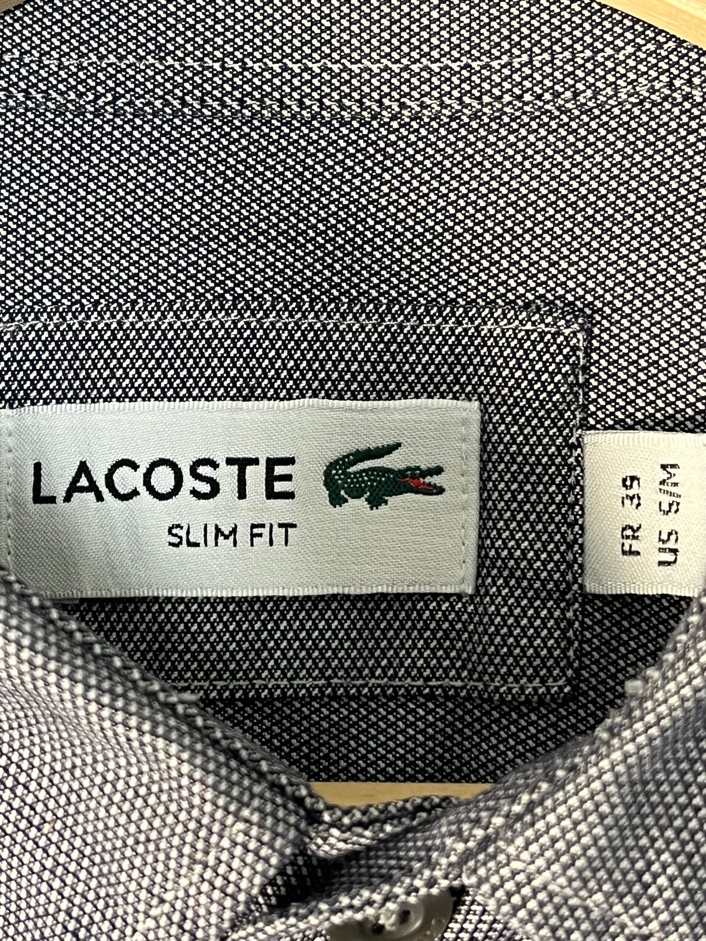 Lacoste Grey Slim Fit Shirt Size 39 (S/M)