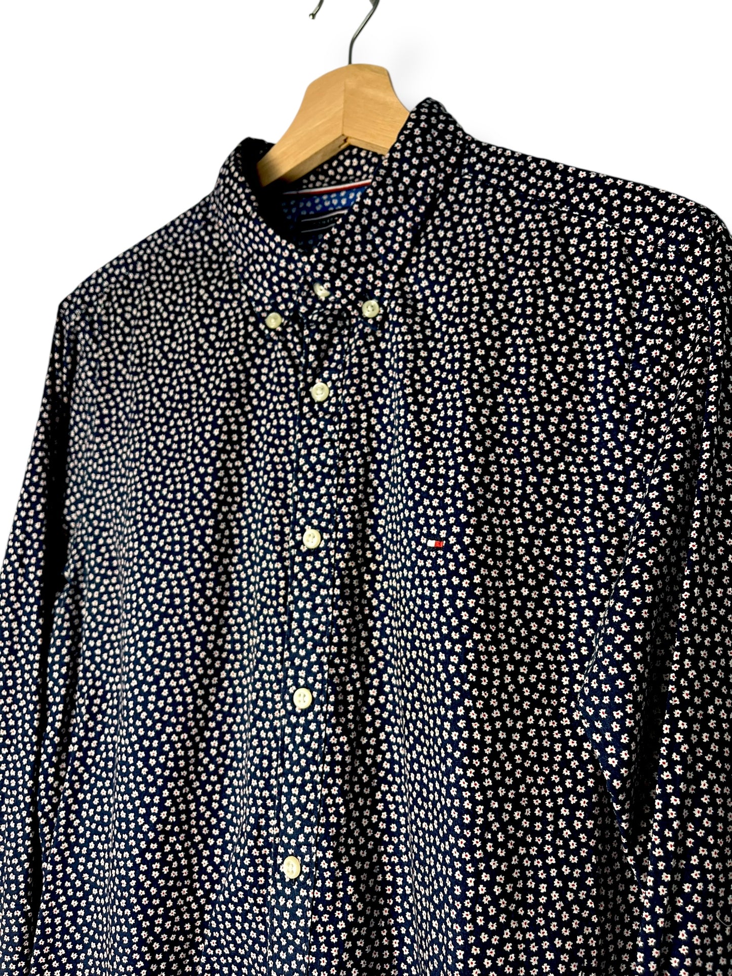 Tommy Hilfiger Shirt – Navy Floral – Slim Fit – M