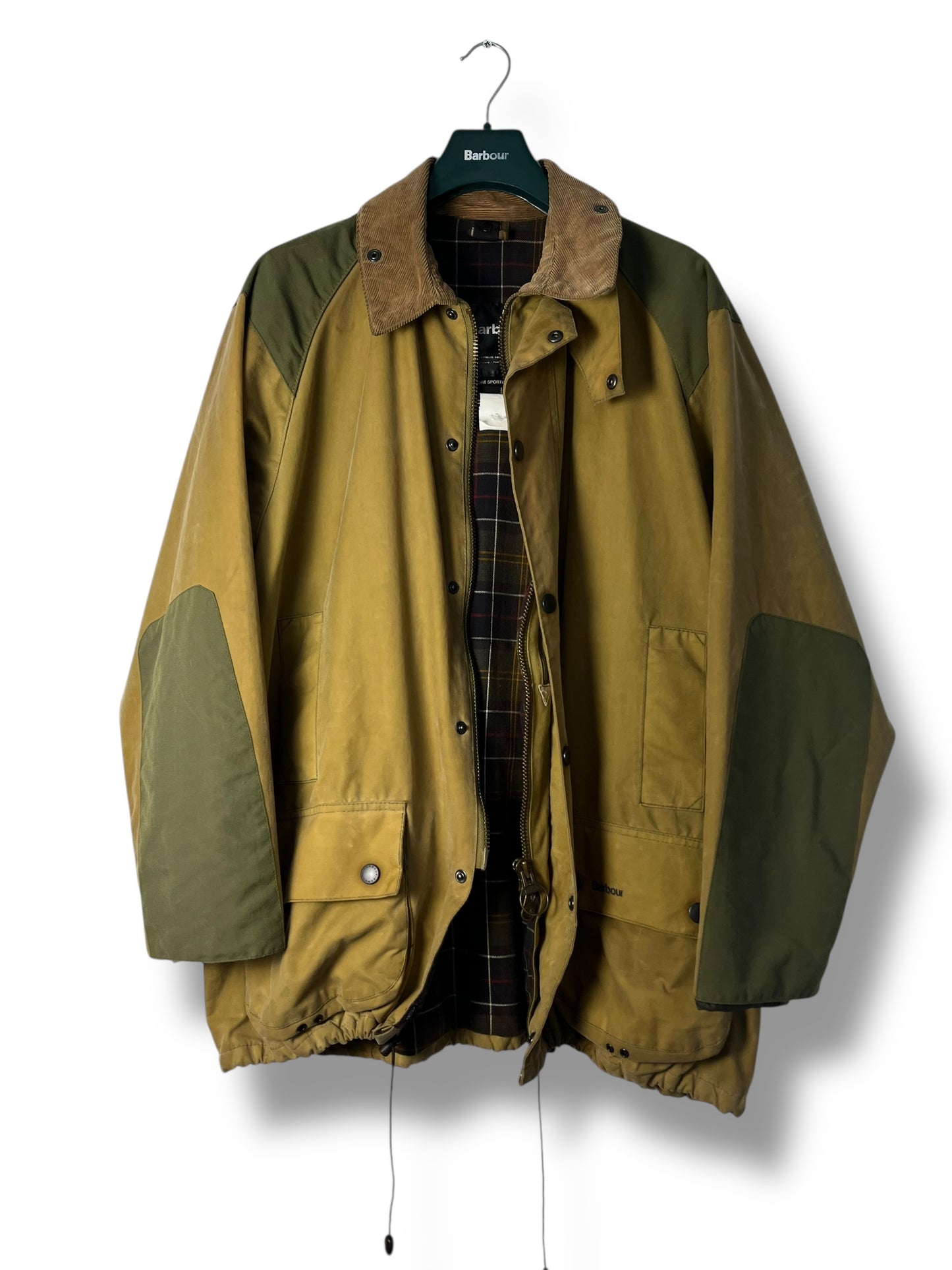 Barbour Sporting Wax Jacket – Mustard / Olive – C48 (Fits XL) – Early 2000s – Selected by DRAPS