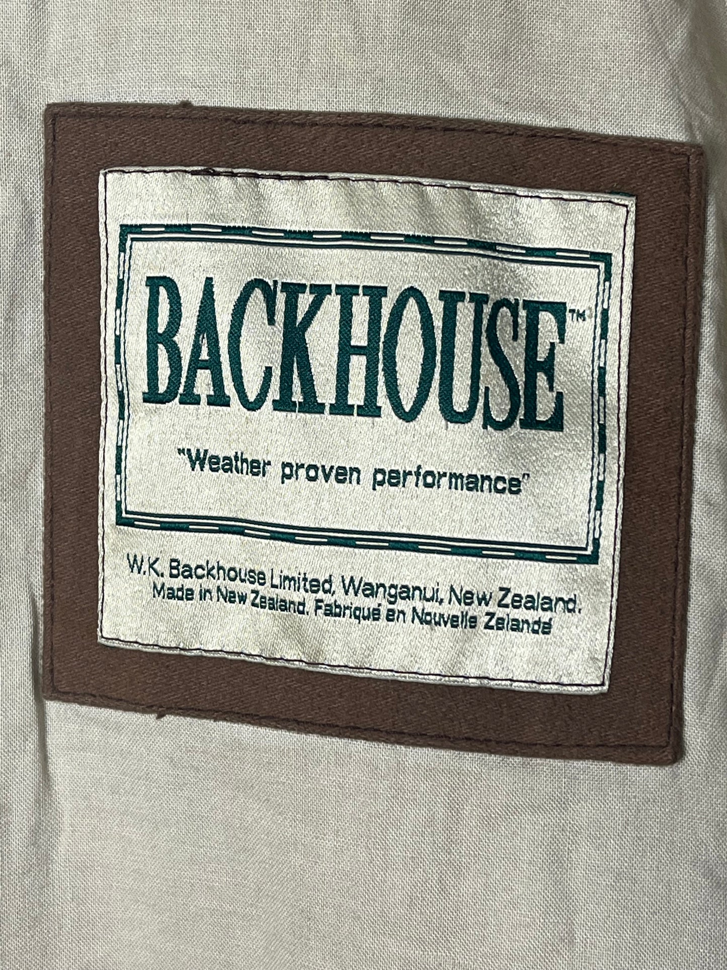 Backhouse Worker Wax Jacket Brown Heavy Waxed Cotton New Zealand