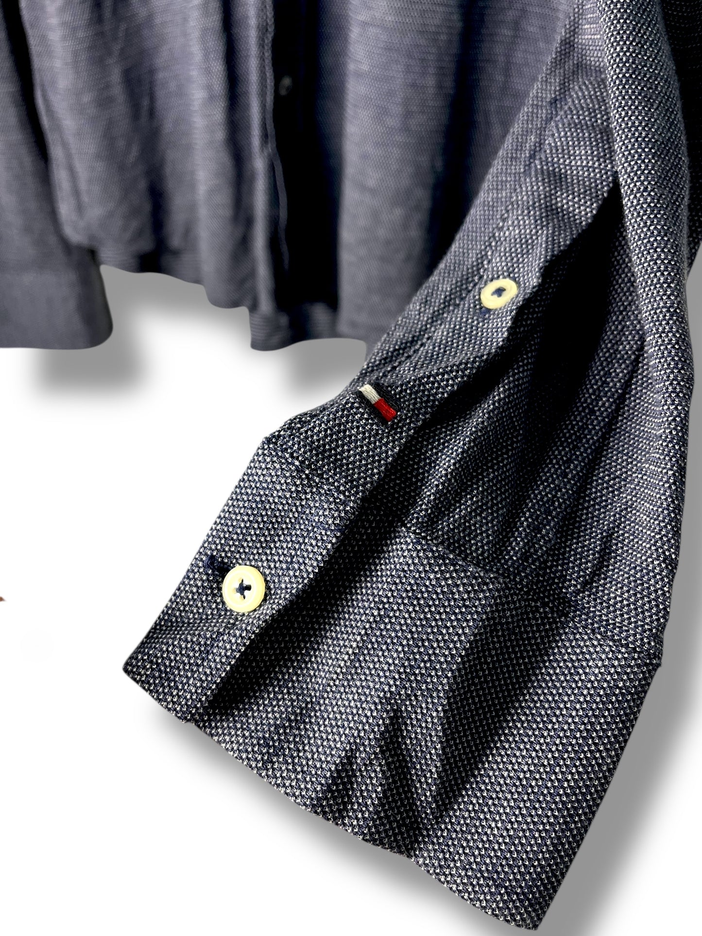 Tommy Hilfiger Polo-Style Shirt XL Slim Fit – Navy Textured