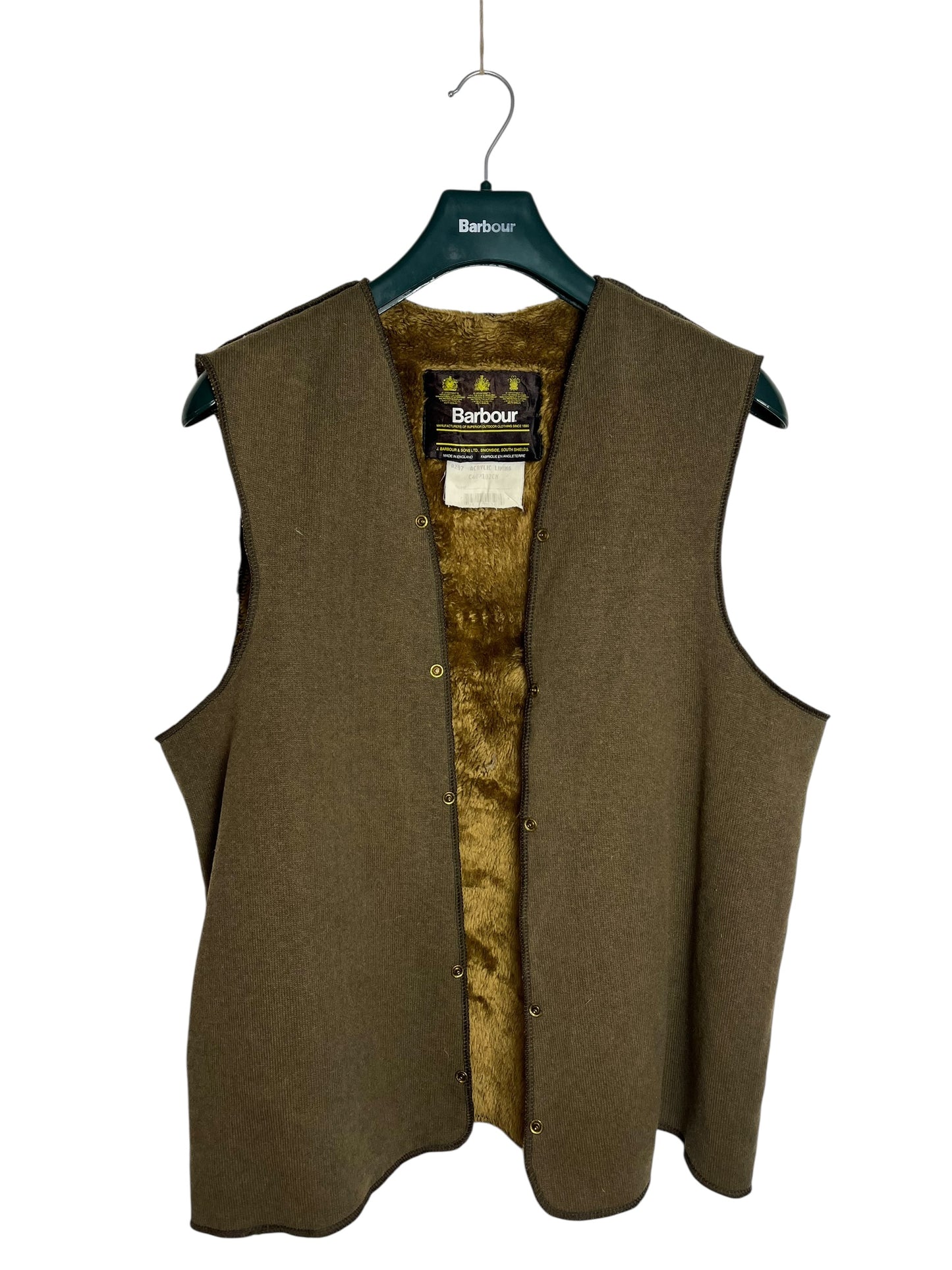 A297 Barbour Vintage C40 Bodywarmer Liner Button Version