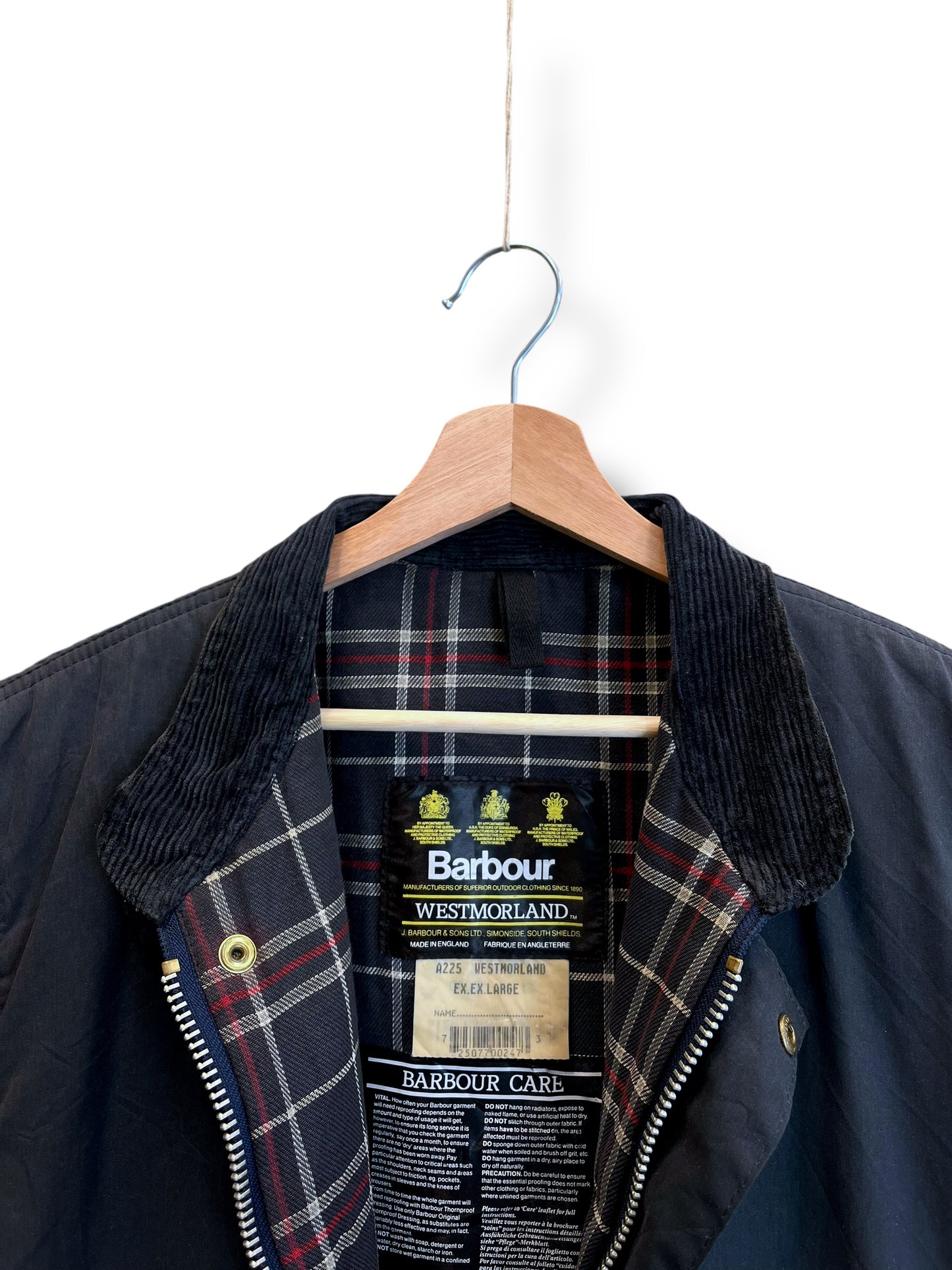 Barbour Westmorland Waxed Gilet (Navy Blue) – Size XXL (1993)