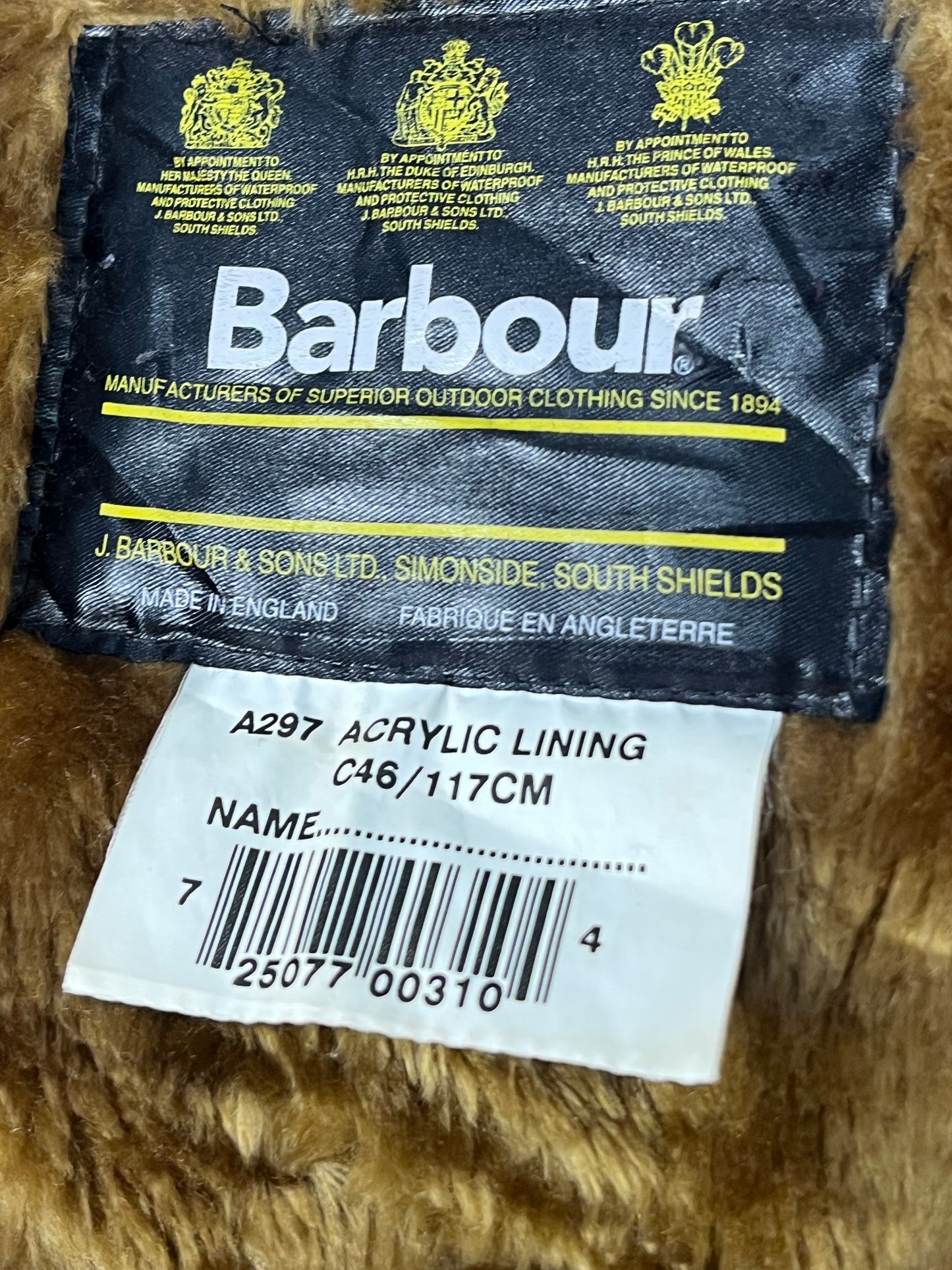 Barbour Vintage Body Warmer Liner C46– Button Clip