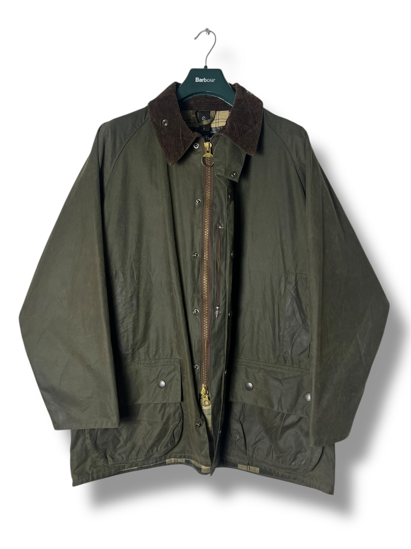 Barbour Beaufort Wax Jacket – Sage Green – Vintage 2000s – C44/XL