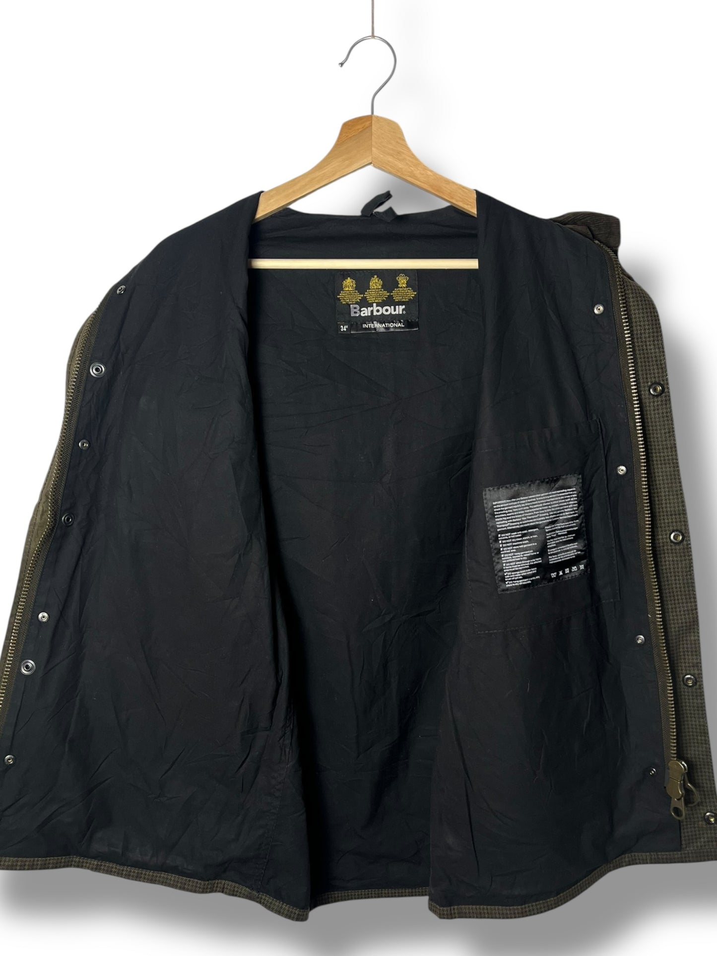 Barbour International Suit SMU Wax Jacket C34 Small Check Rare Moto