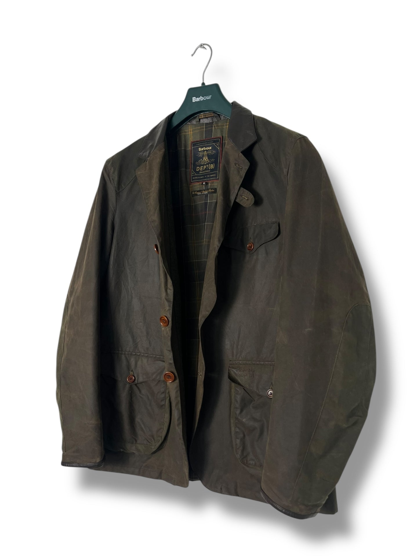 Barbour Commander Dept. (B) – Waxed Cotton Blazer – XL – Dark Olive