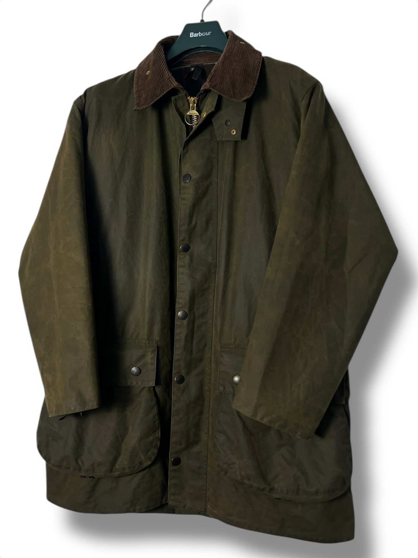 Barbour Northumbria – Sage Waxed Jacket C42 – Size L (1995