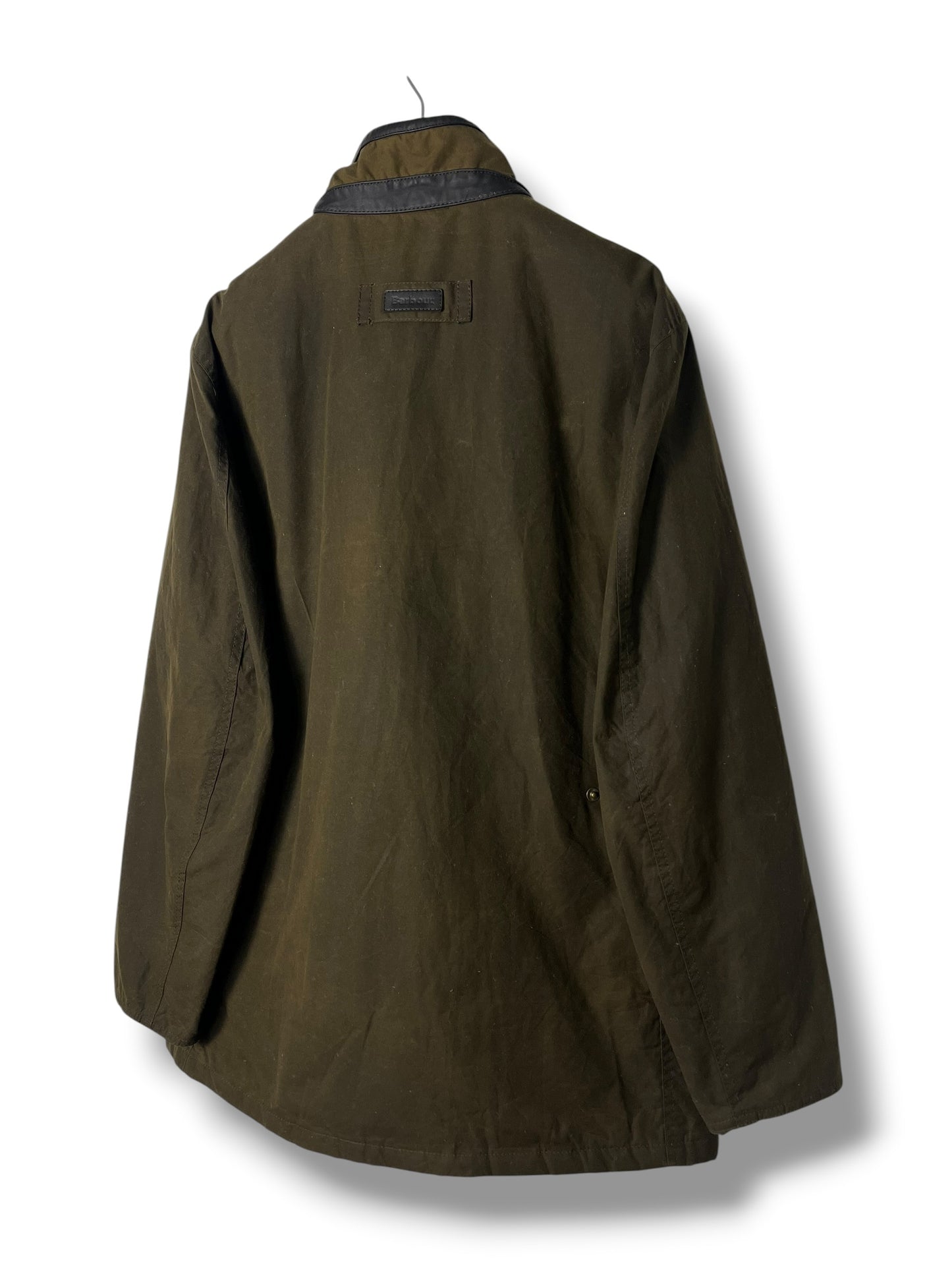 Barbour Prestbury Wax Jacket Olive XL Leather Detail Heritage Coat