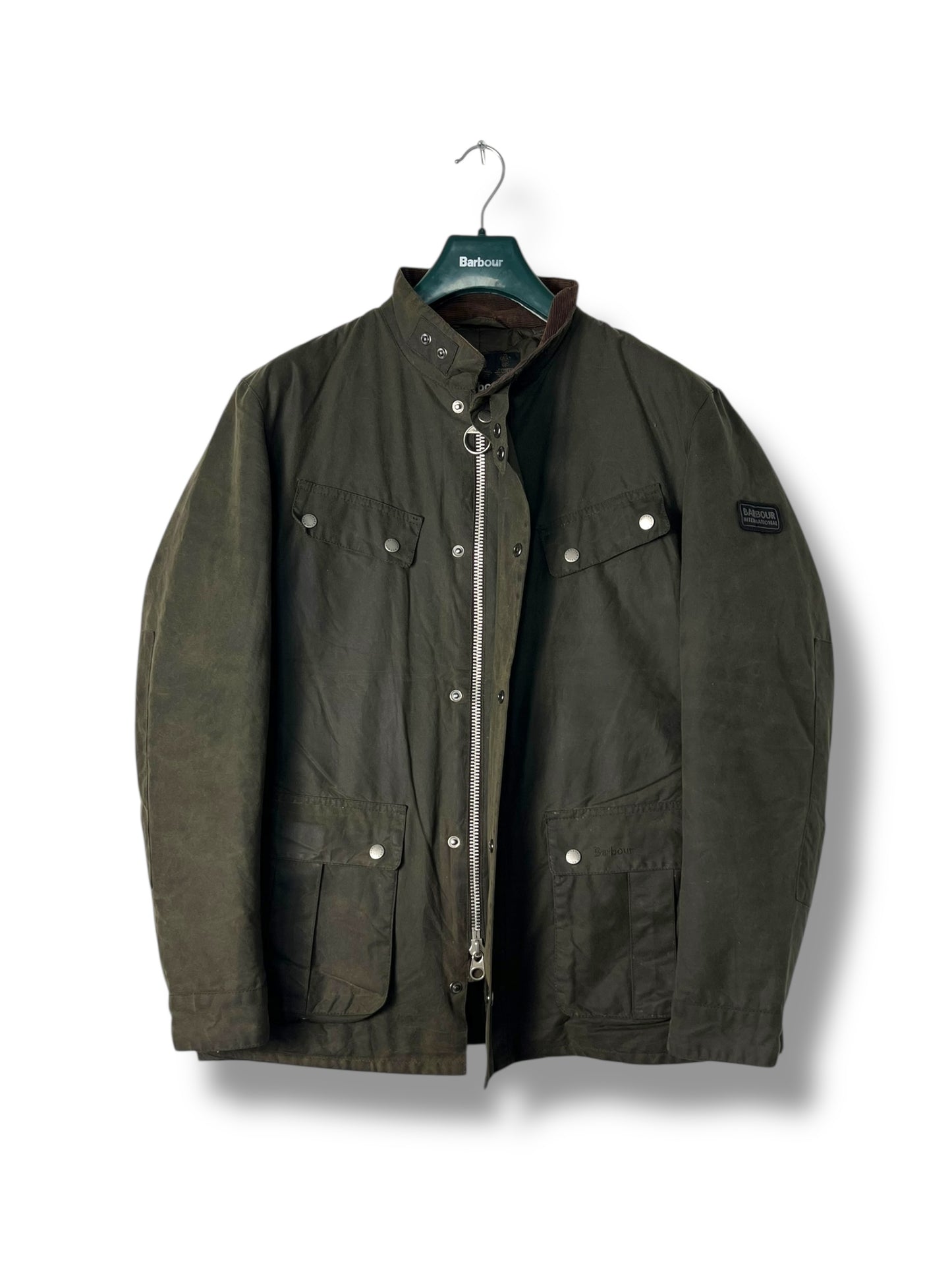 Barbour International Duke Wax Jacket – XL – Military Green