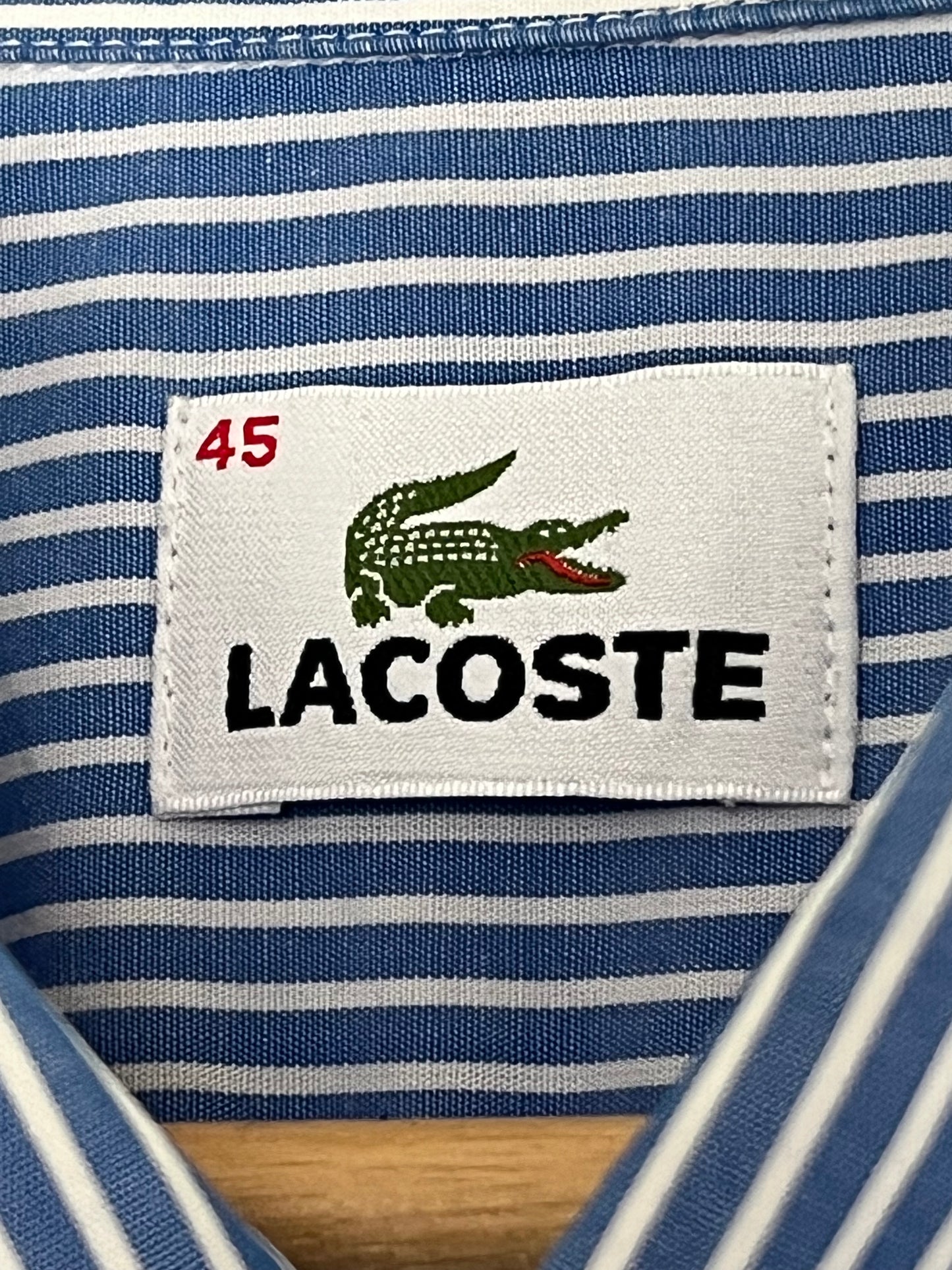 Lacoste Short Sleeve Vintage Shirt – Blue & White Stripes