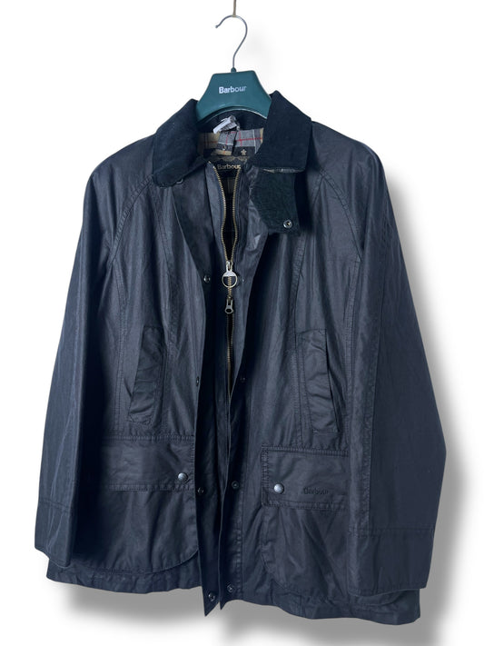 Barbour Beadnell Wax Jacket Navy Blue UK16 Women Rewaxed Classic